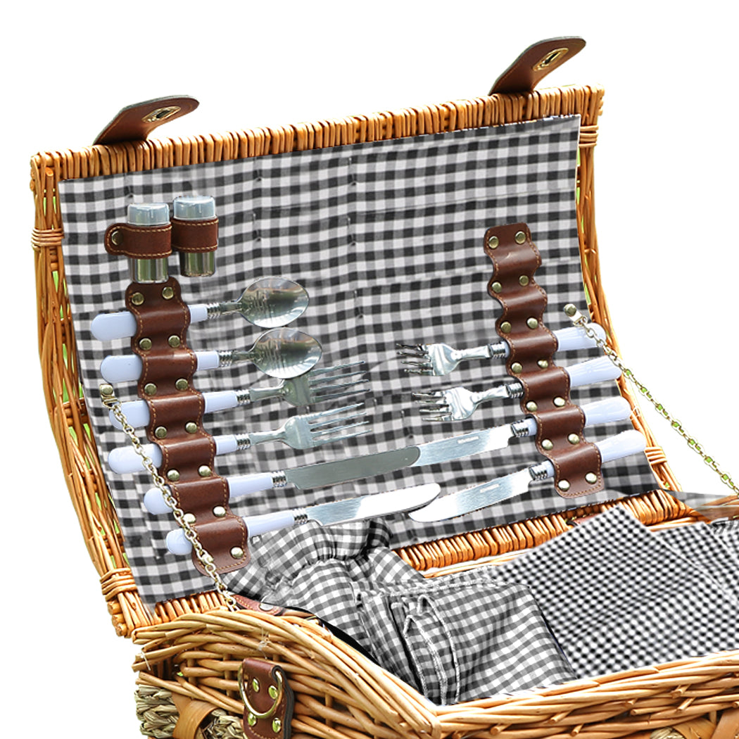 4 Person Picnic Basket Baskets Set Outdoor-1942353284165668868
