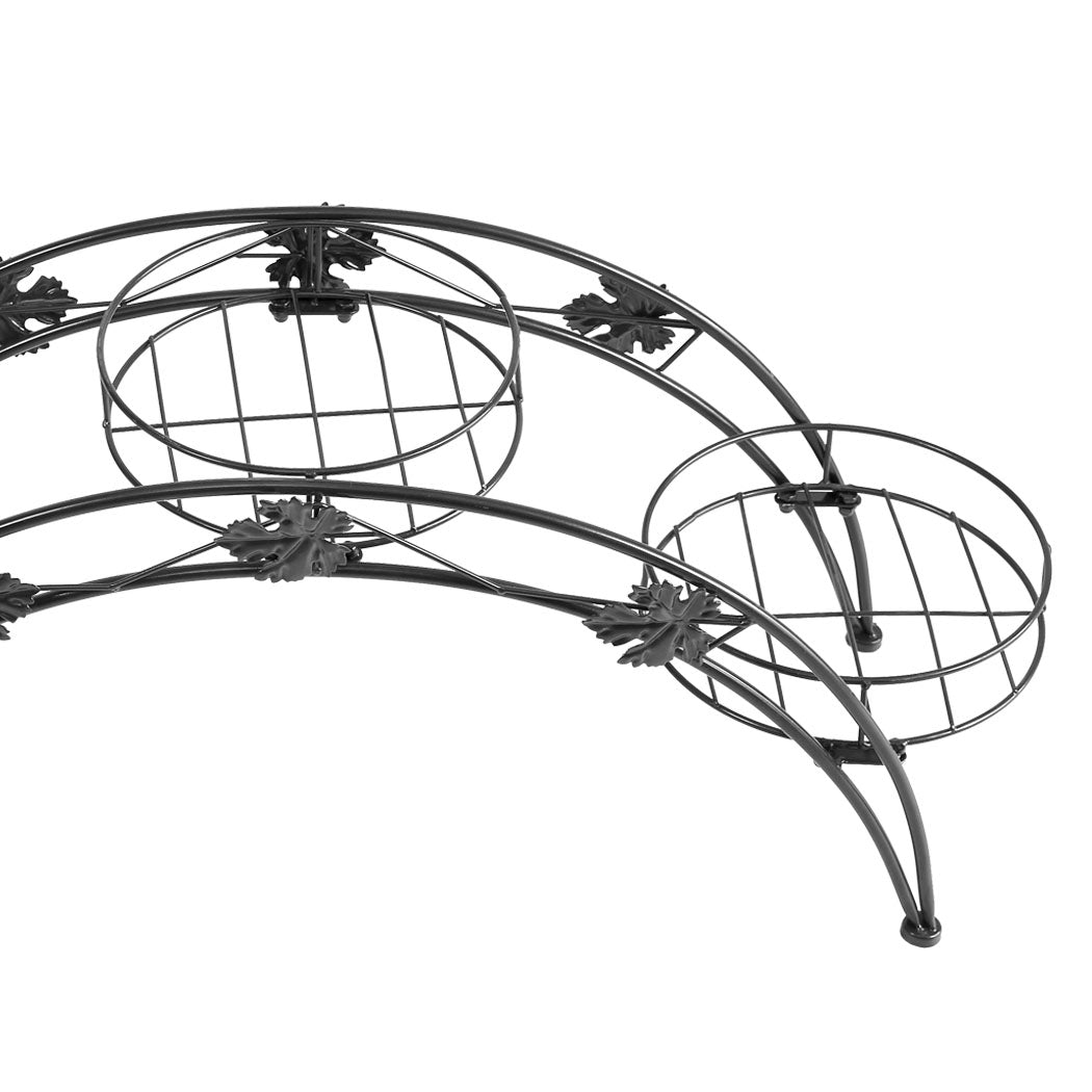 2X Plant Stand Outdoor Indoor Metal Black-1942352902232346628
