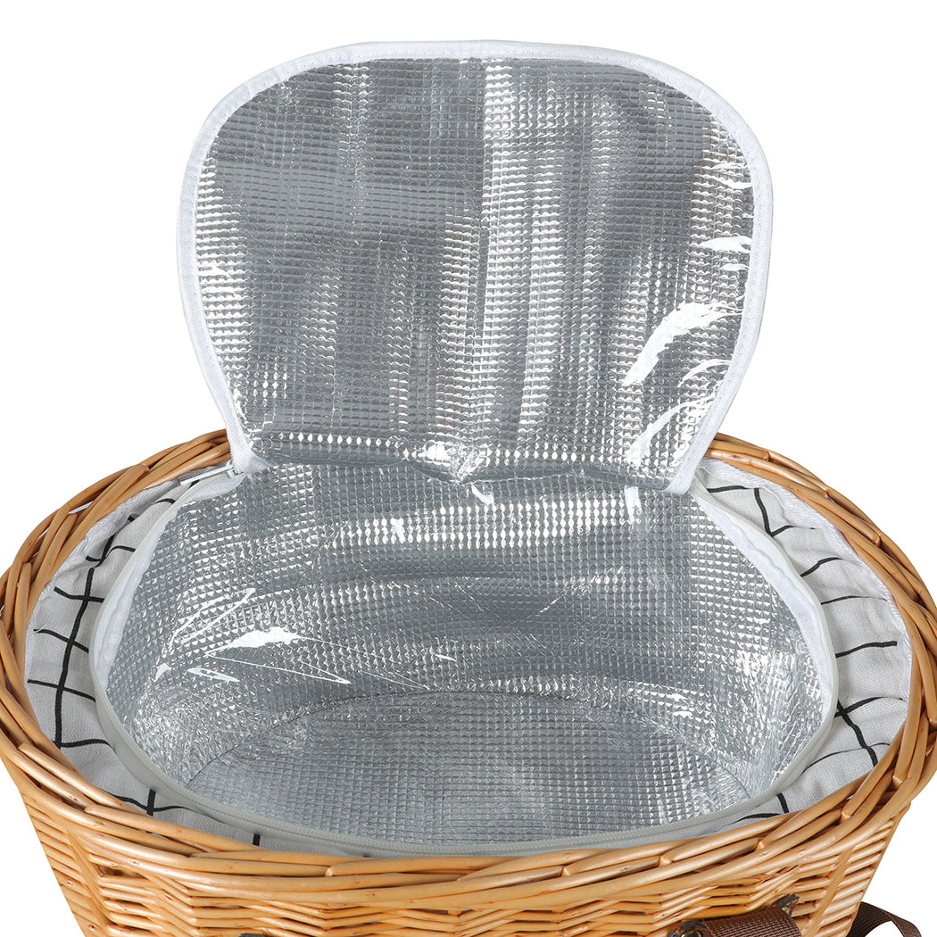 Picnic Basket Set Willow Baskets Outdoor-1942353284866117636