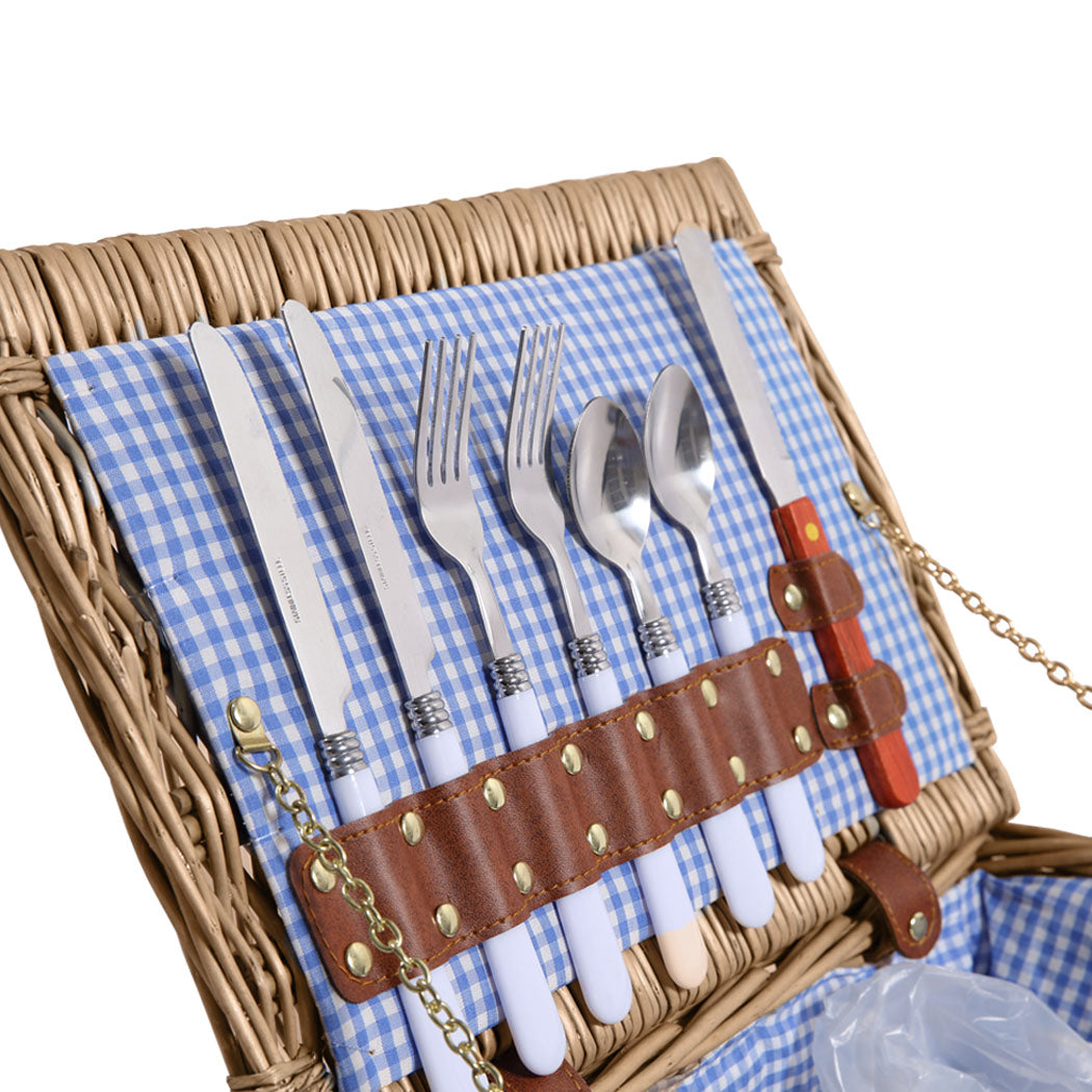 4 Person Picnic Basket Baskets Set Outdoor-1942353283398111236
