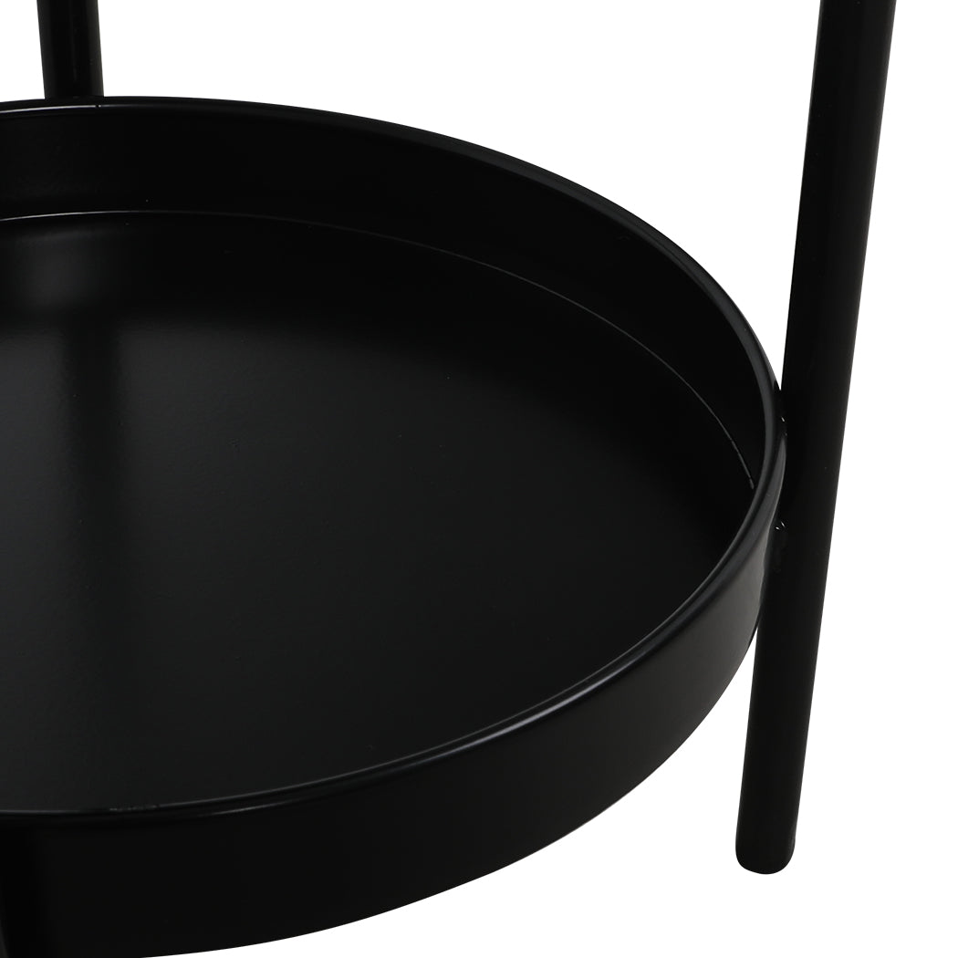 Levede 2 Tier Plant Stand Outdoor Indoor Black Large-1942352906850275332