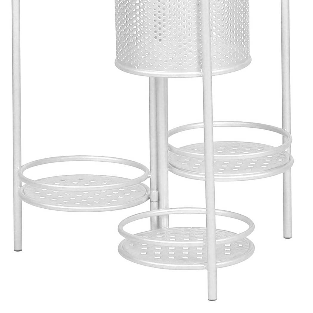 Levede 6 Tier Plant Stand Swivel Outdoor White-1942353742452101124
