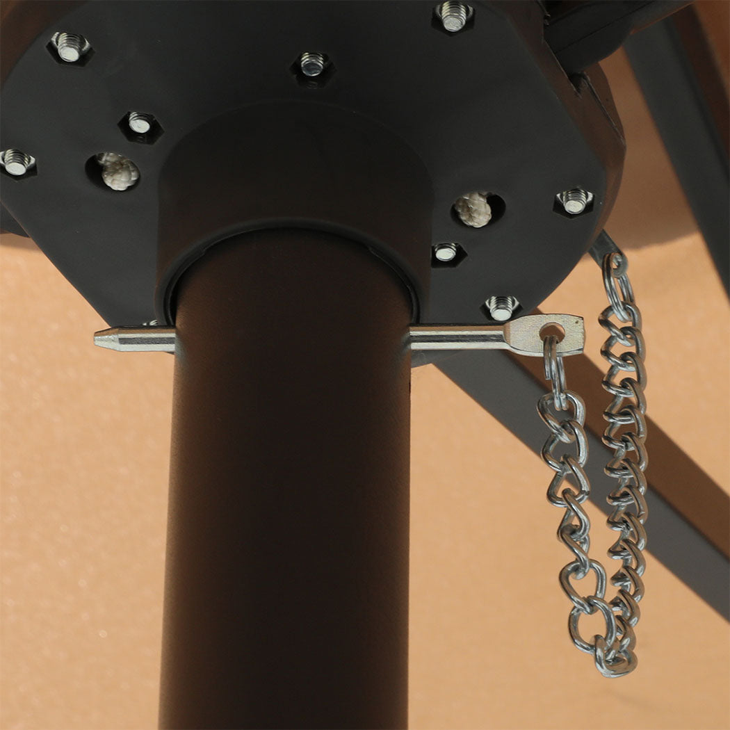 Centra 4.5M Double-sided Patio Umbrella Outdoor Umbrella Base Stand Khaki-1942353664446435333