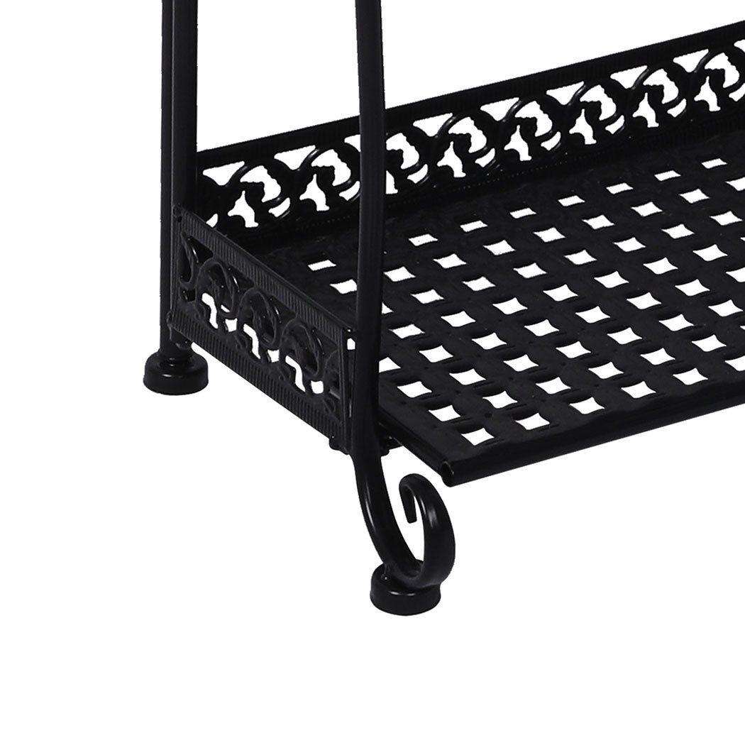Levede Plant Stand 4 Tiers Outdoor Indoor Black-1942353747606900741