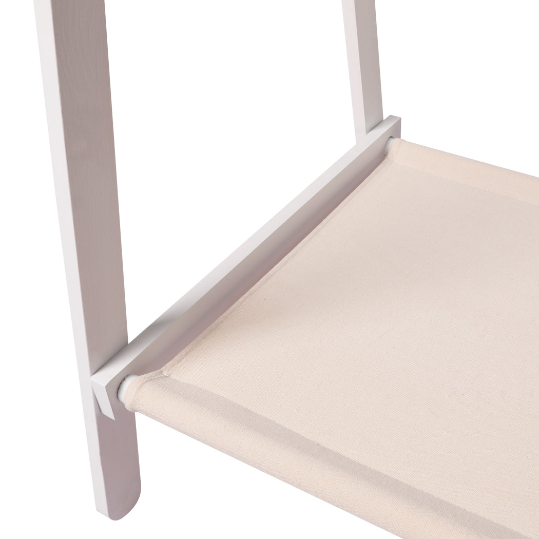 Levede Clothes Rack Wooden Wardrobe White-1942353093471637509