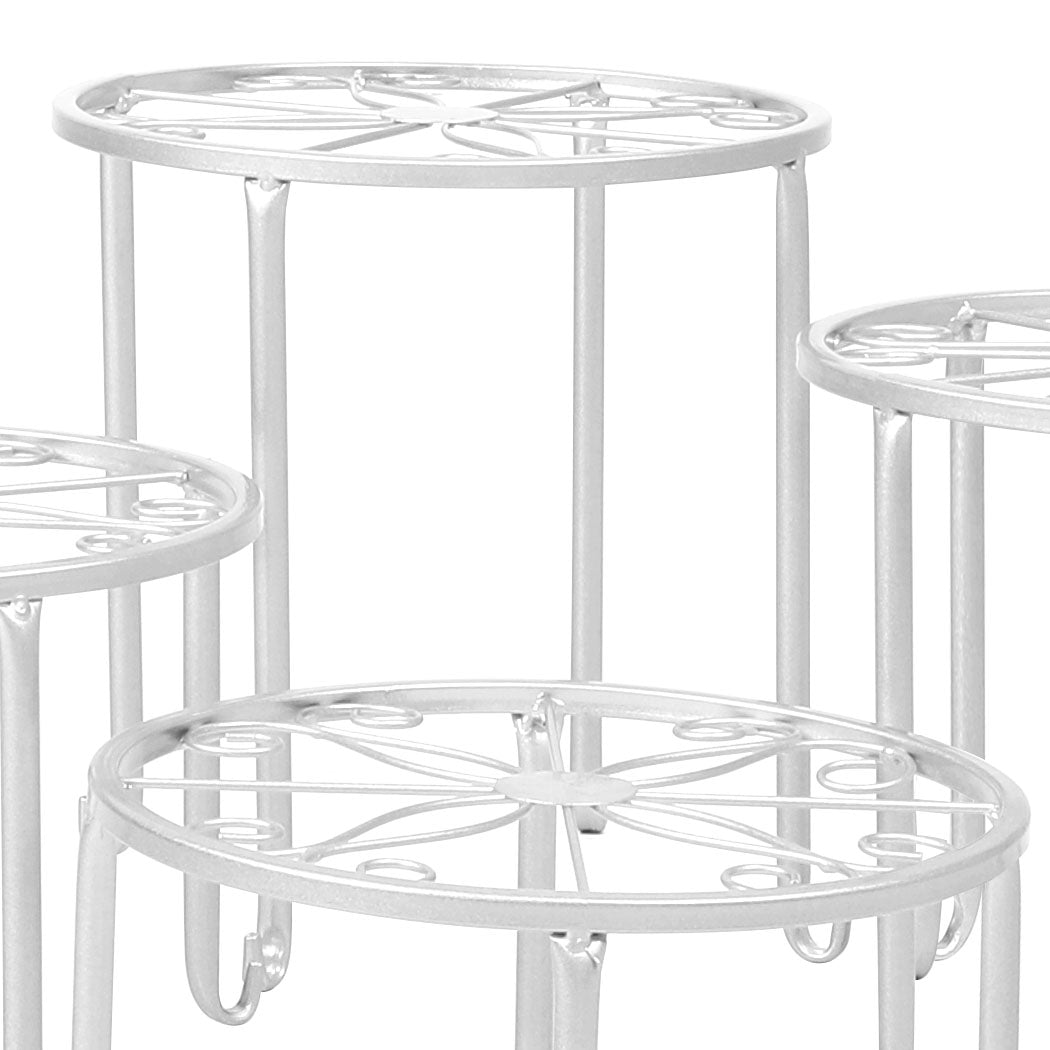 4 x Levede Metal Plant Stand Outdoor White-1942353738740142085