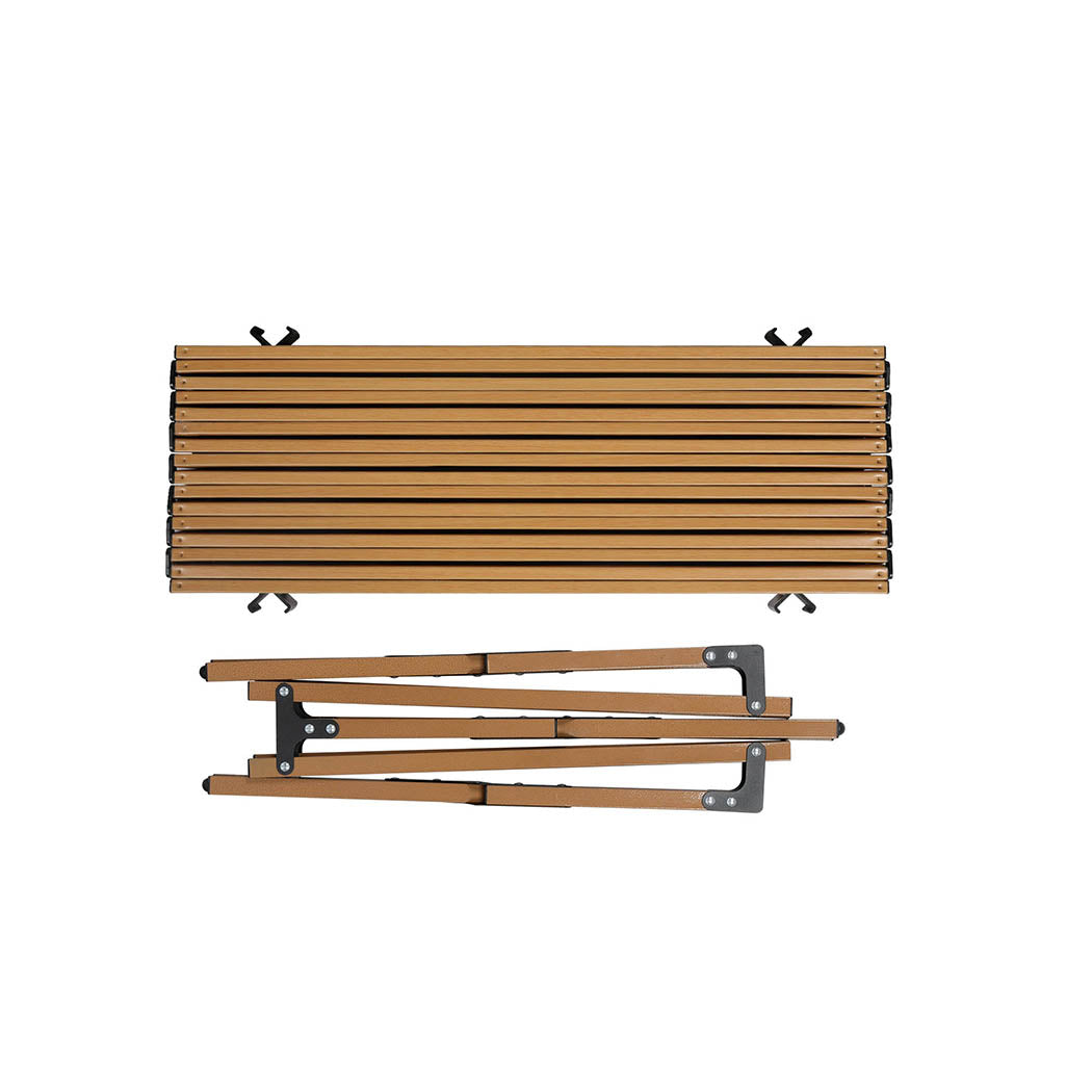 Levede Folding Camping Table Chair Set Oak-1942353032159301637