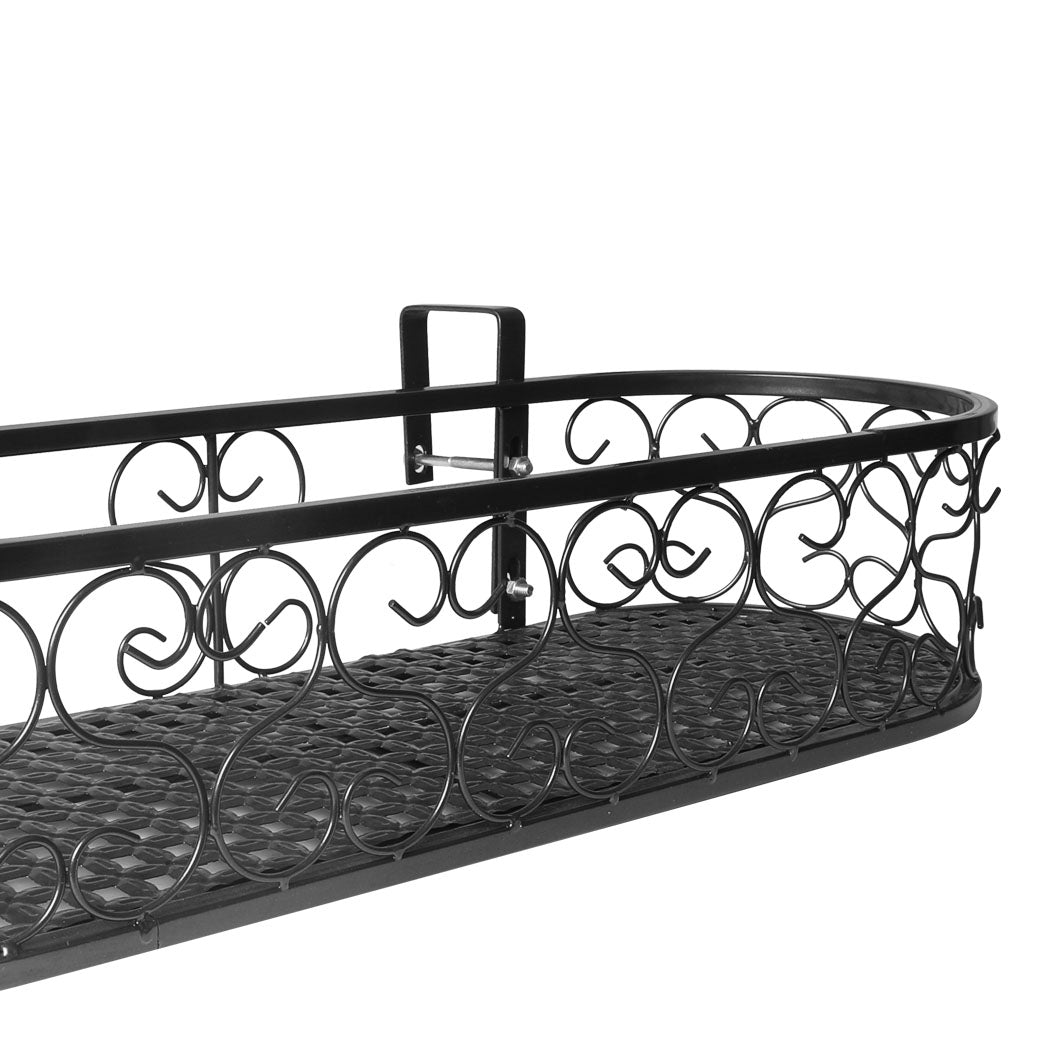 Levede Plant Stand Outdoor Indoor Home Black Oval-1942353742779256837