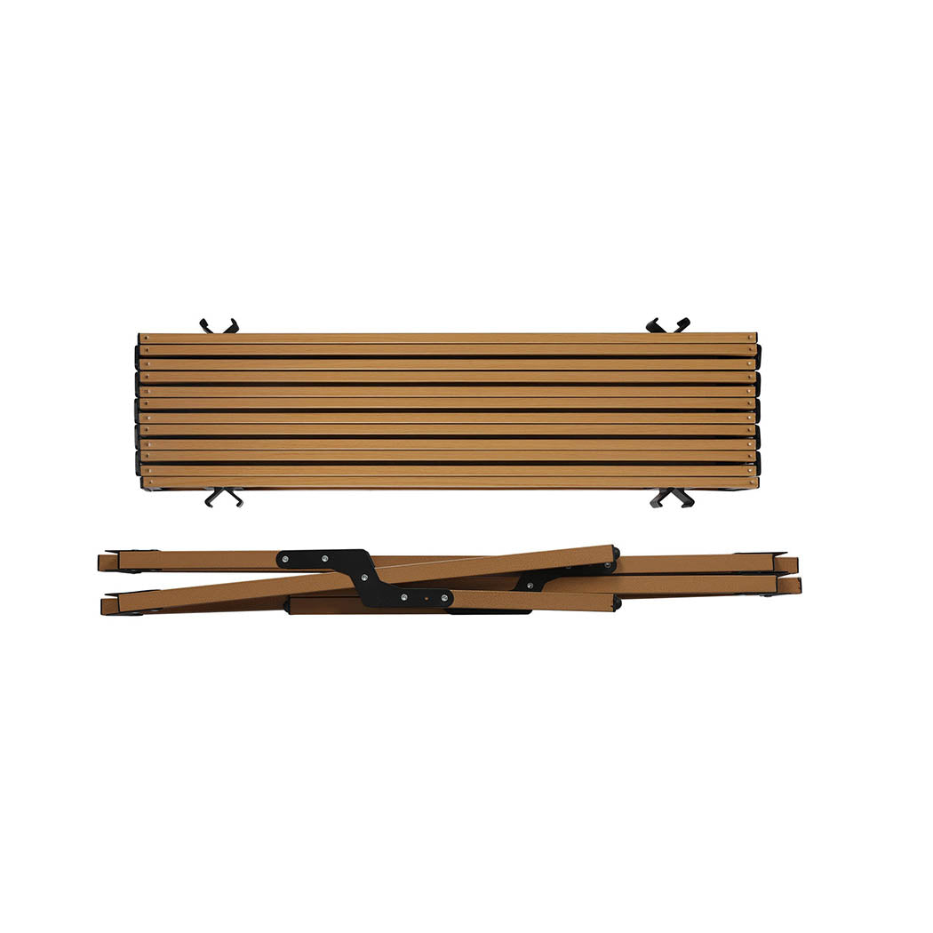 Levede Folding Camping Table Chair Set Oak-1942353031140085765