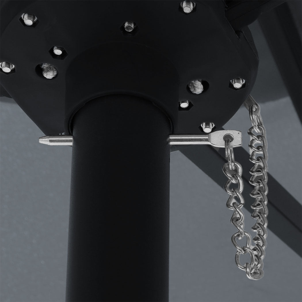 Centra 4.5M Double-sided Patio Umbrella Outdoor Umbrella Base Stand Grey-1942353664257691653