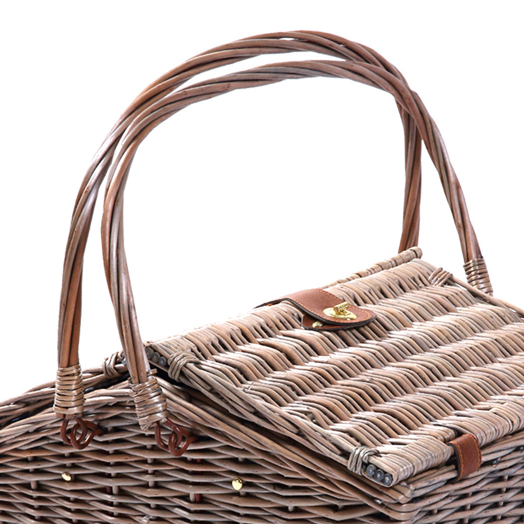 4 Person Picnic Basket Baskets Set Outdoor-1942353283398111237