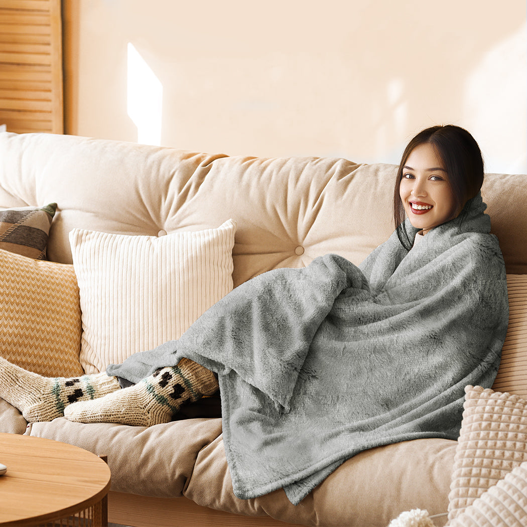 DreamZ Electric Throw Blanket Heated Timer Bedding Washable Warm Winter Plush GY-1942353797078716422
