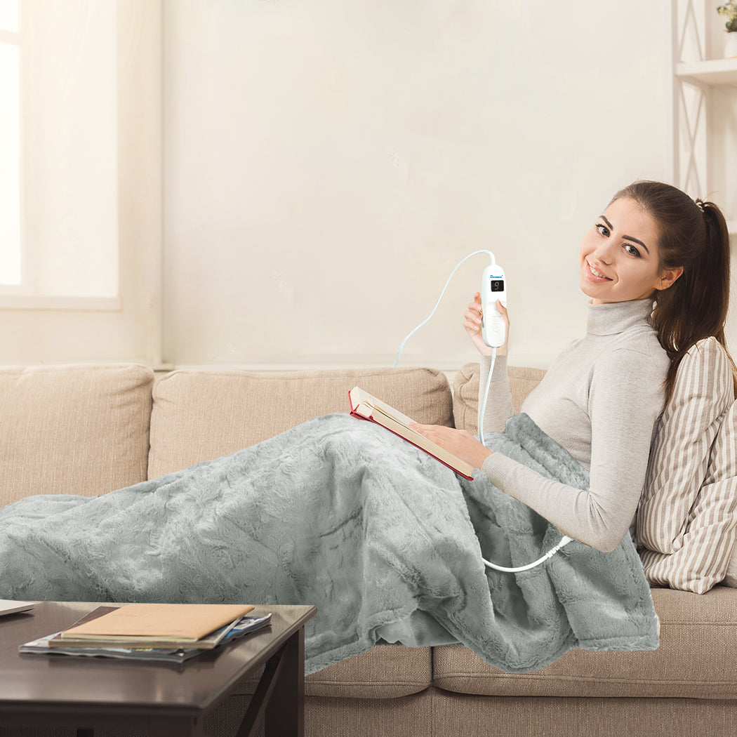 DreamZ Electric Throw Blanket Heated Timer Bedding Washable Warm Winter Plush GY-1942353797078716423