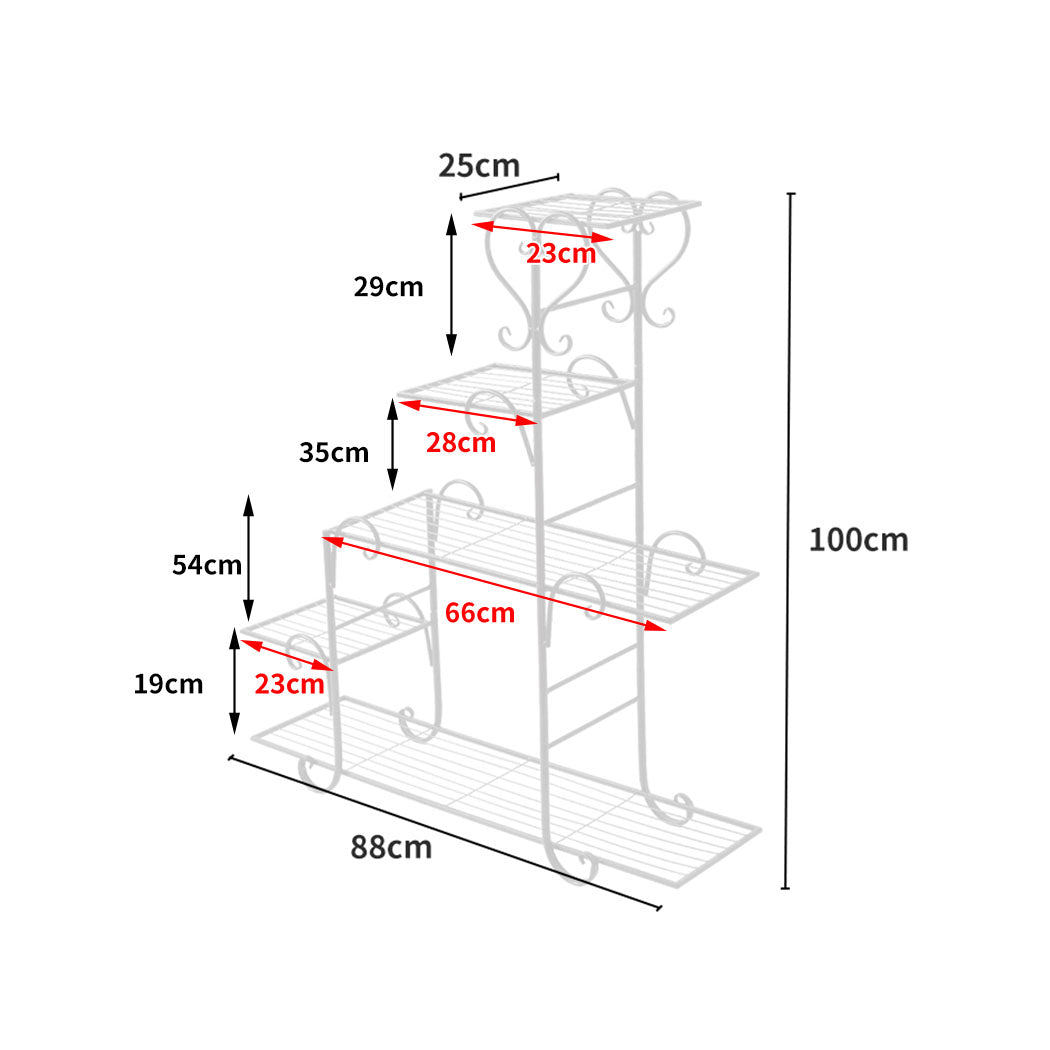 Levede Plant Stand Outdoor Indoor Metal White-1942353740573052930