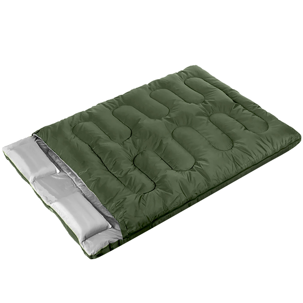 Mountview Sleeping Bag Double Bags Outdoor Army Green-1942352891205521408