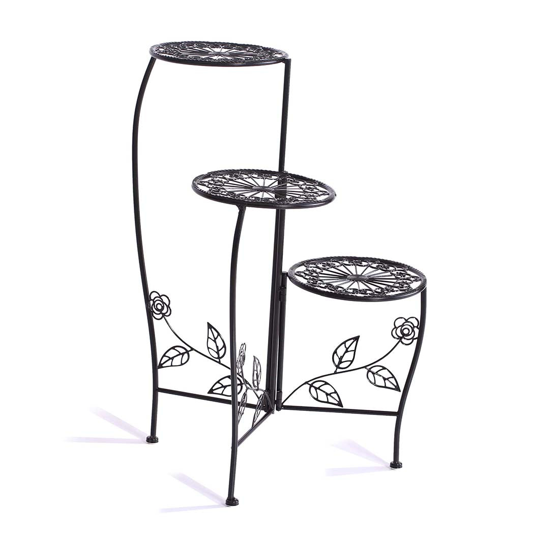 Plant Stand Outdoor Indoor Flower Pots Black-1942353738907914240