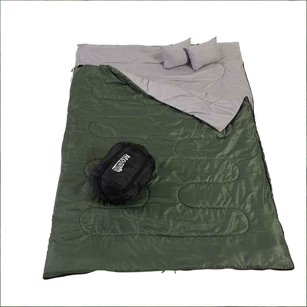 Mountview Sleeping Bag Double Bags Outdoor Army Green-1942352891205521409