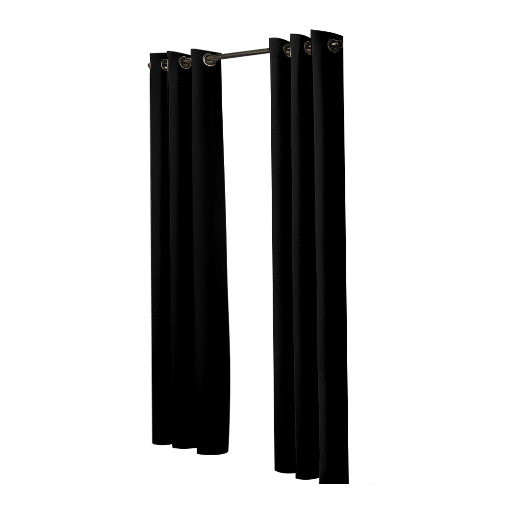 2x Blockout Curtains Panels 3 Layers Black-1942353378260684801