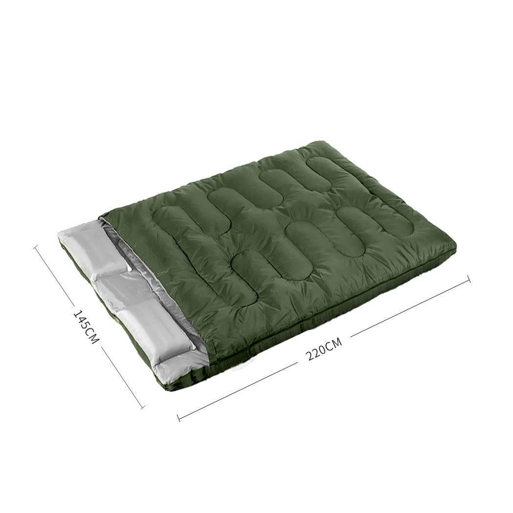 Mountview Sleeping Bag Double Bags Outdoor Army Green-1942352891205521410