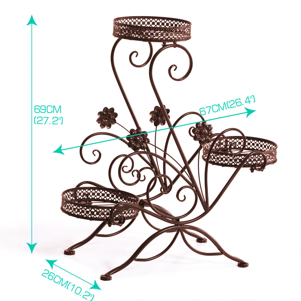 Levede Plant Stand Outdoor Indoor Metal Bronze-1942353790917283842