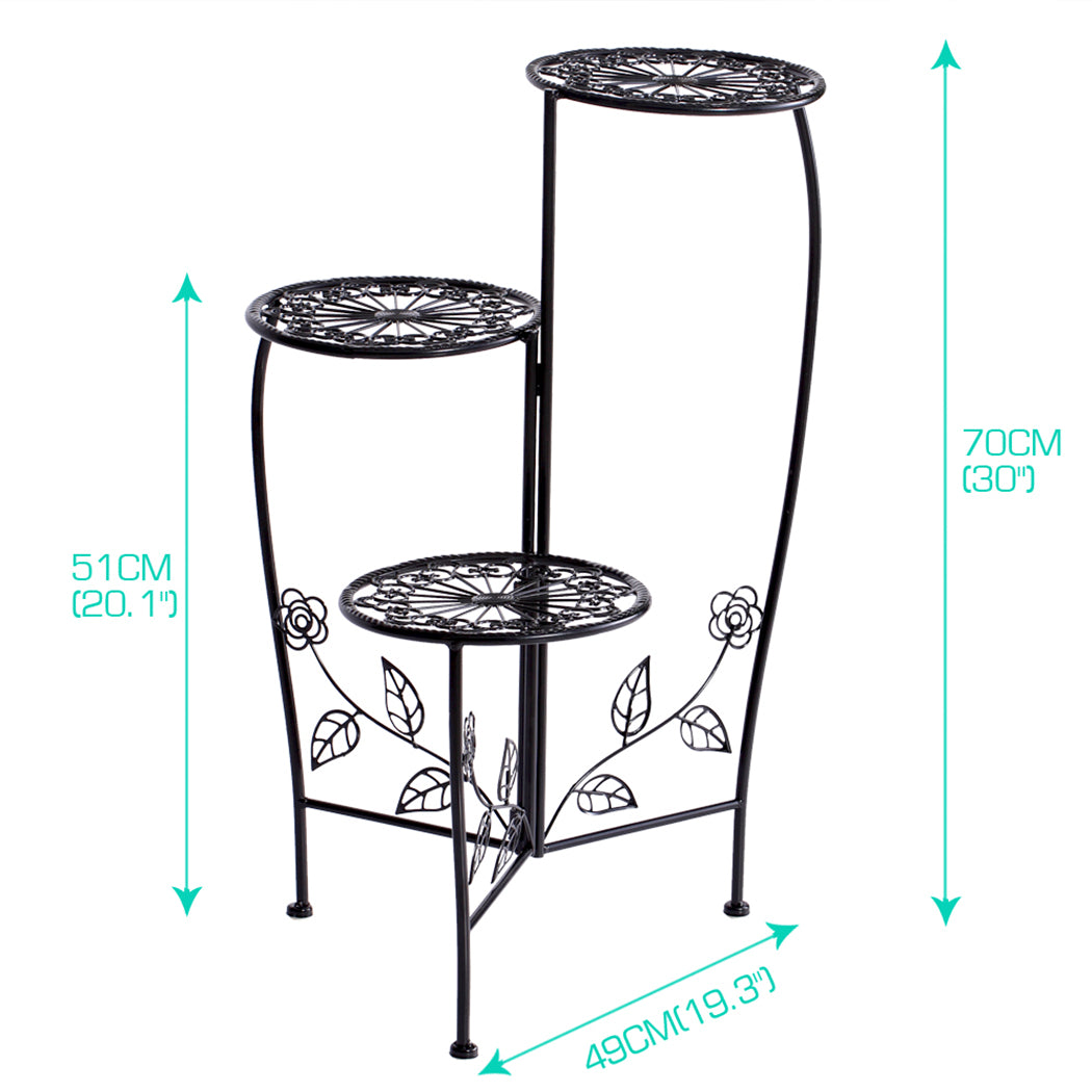 Plant Stand Outdoor Indoor Flower Pots Black-1942353738907914242