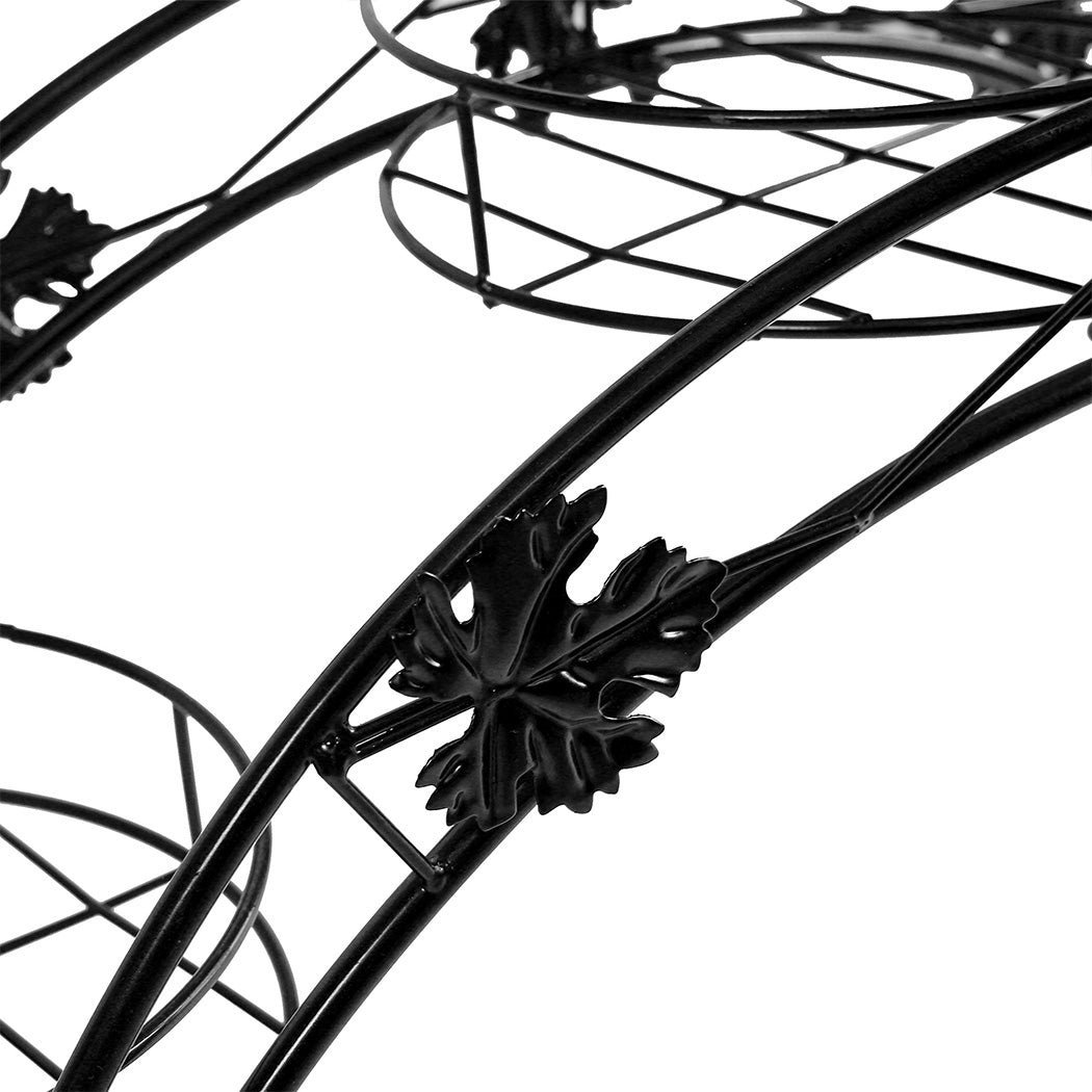 Levede Plant Stand Outdoor Indoor Metal Black-1942353789768044547