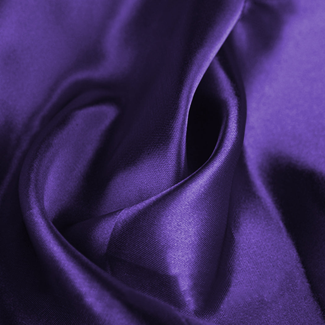 50x Table Runners Coloured Satin Chair Eggplant-1942353140808552451