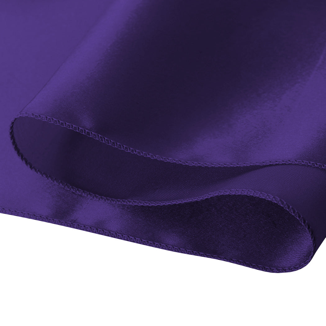 50x Table Runners Coloured Satin Chair Eggplant-1942353140808552452