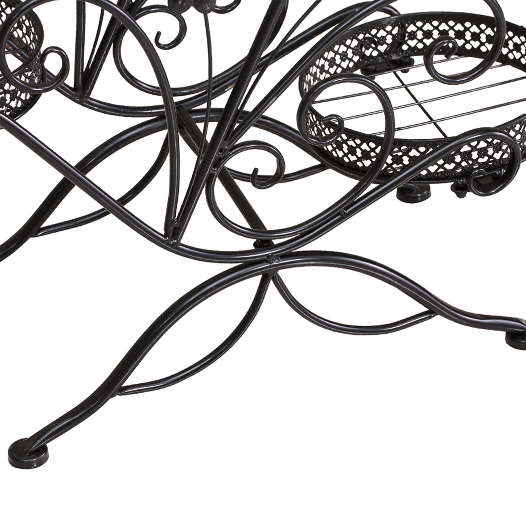 Levede Plant Stand Outdoor Indoor Metal Black-1942353790611099653