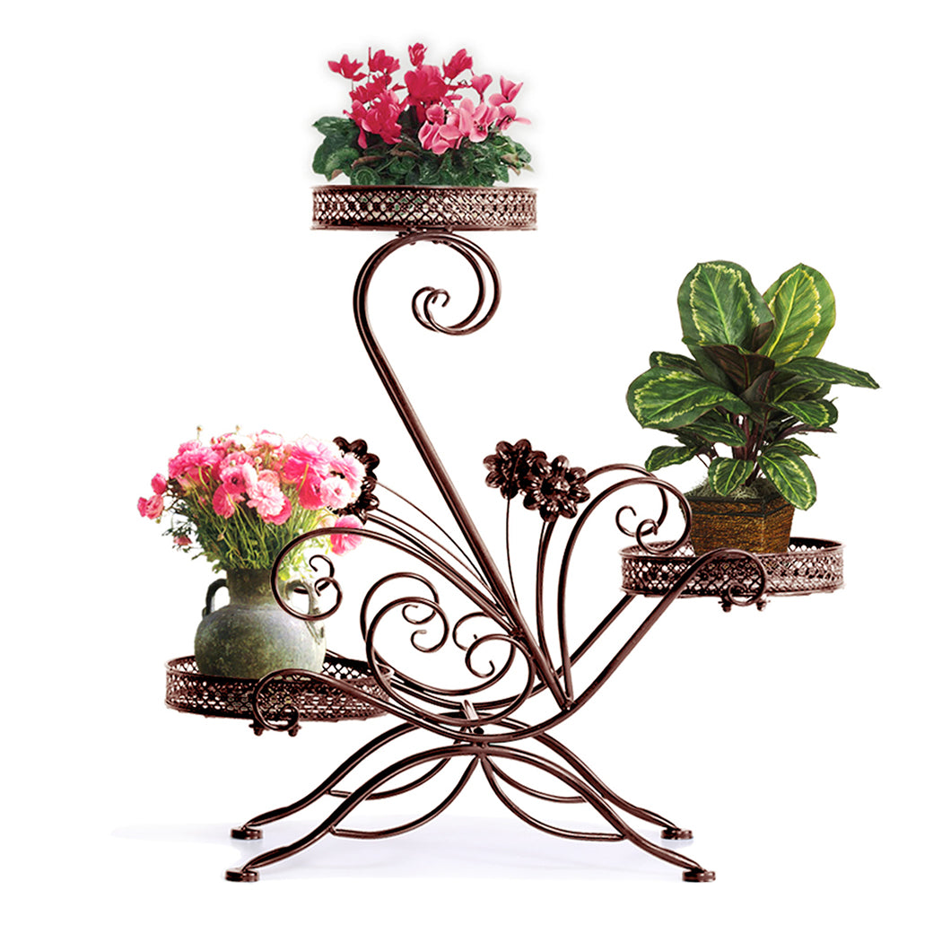 Levede Plant Stand Outdoor Indoor Metal Bronze-1942353790917283846
