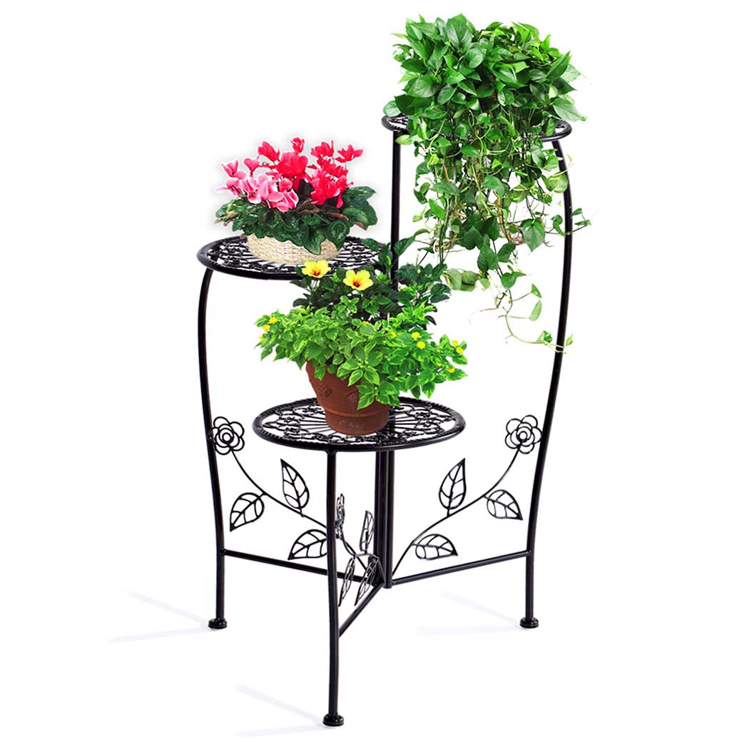 Plant Stand Outdoor Indoor Flower Pots Black-1942353738907914246