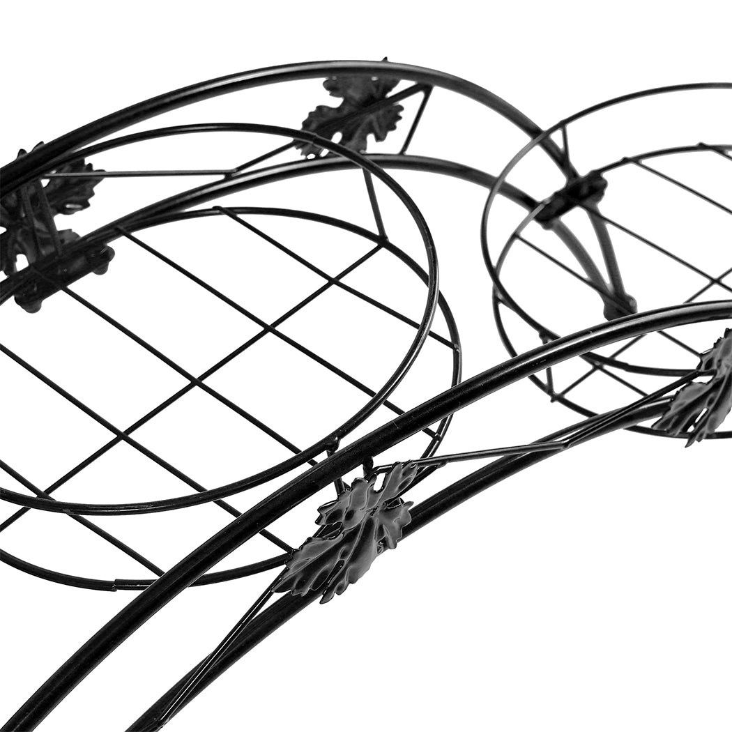 Levede Plant Stand Outdoor Indoor Metal Black-1942353789768044550