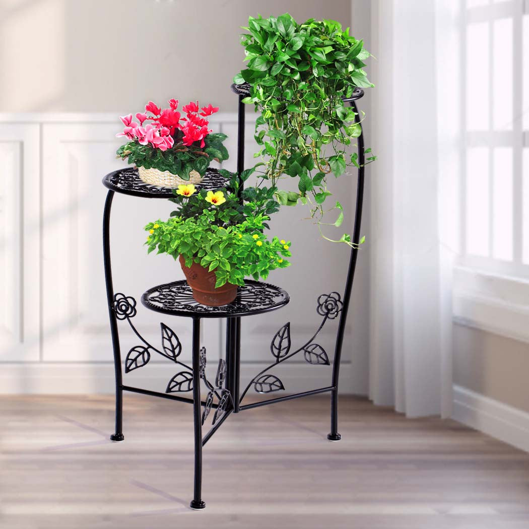 Plant Stand Outdoor Indoor Flower Pots Black-1942353738907914247