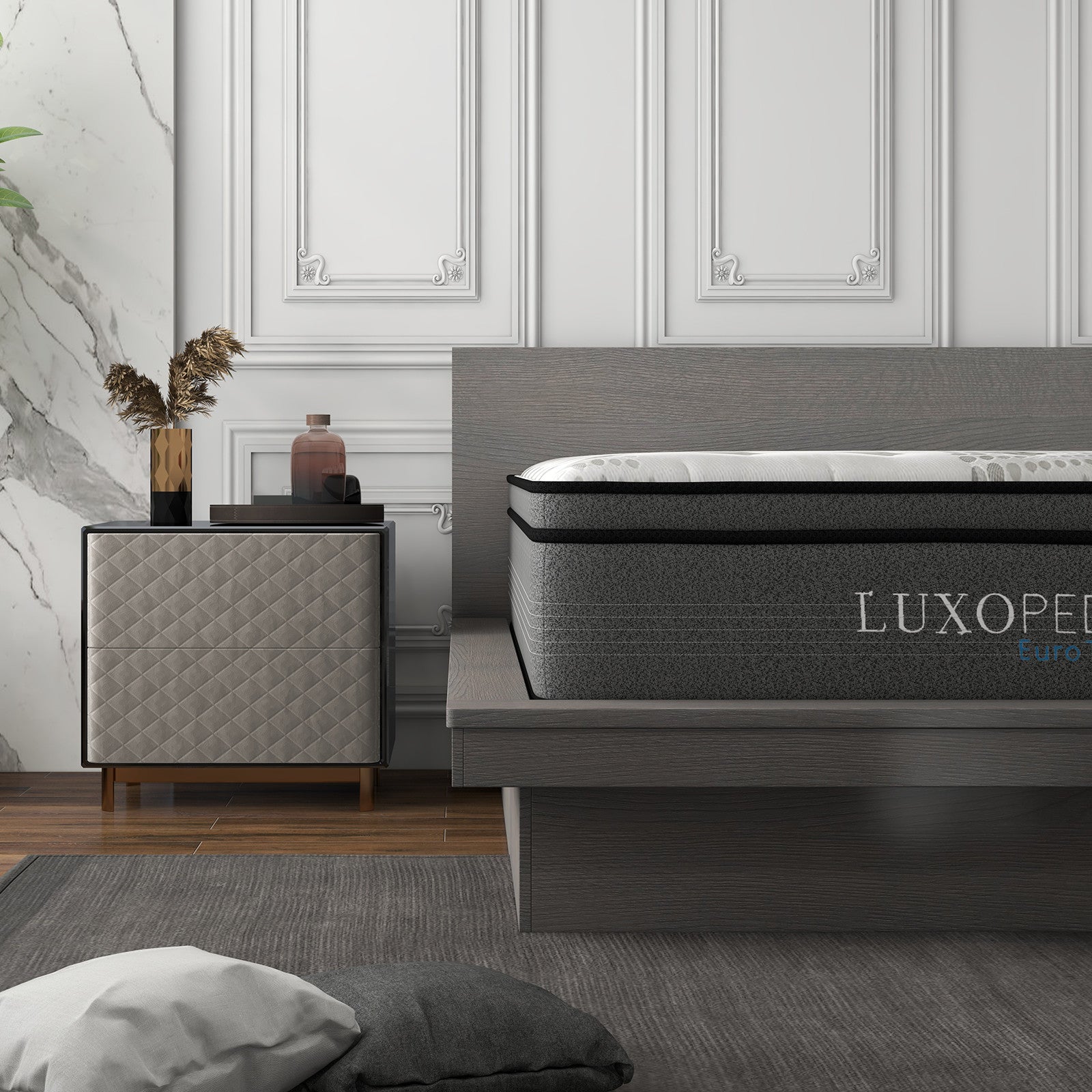 Luxopedic Pocket Spring Mattress 5 Zone 32CM Euro Top Memory Foam Medium Firm-1940198439954550785