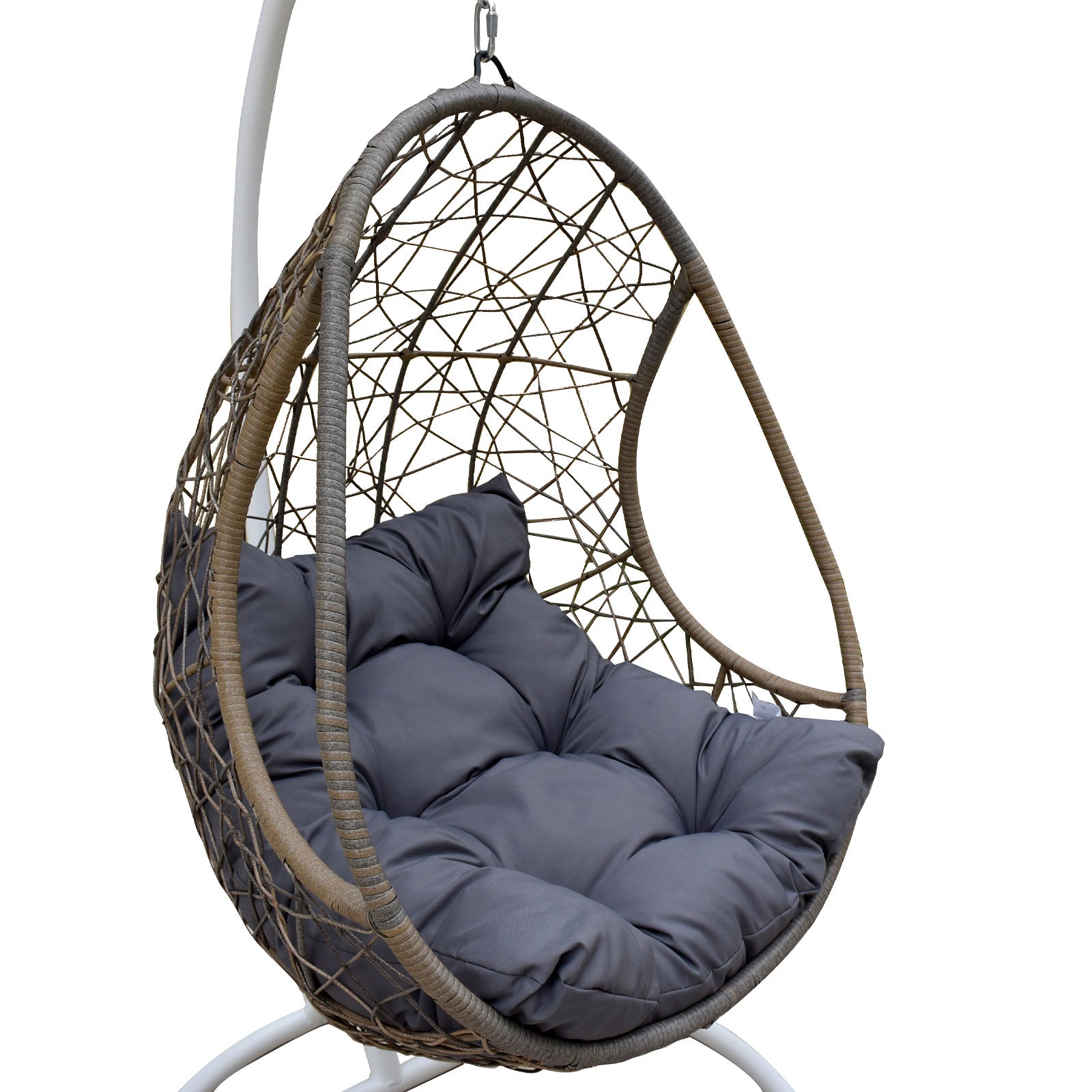 Arcadia Furniture Rocking Egg Chair - Oatmeal and Grey-1940198445361008645