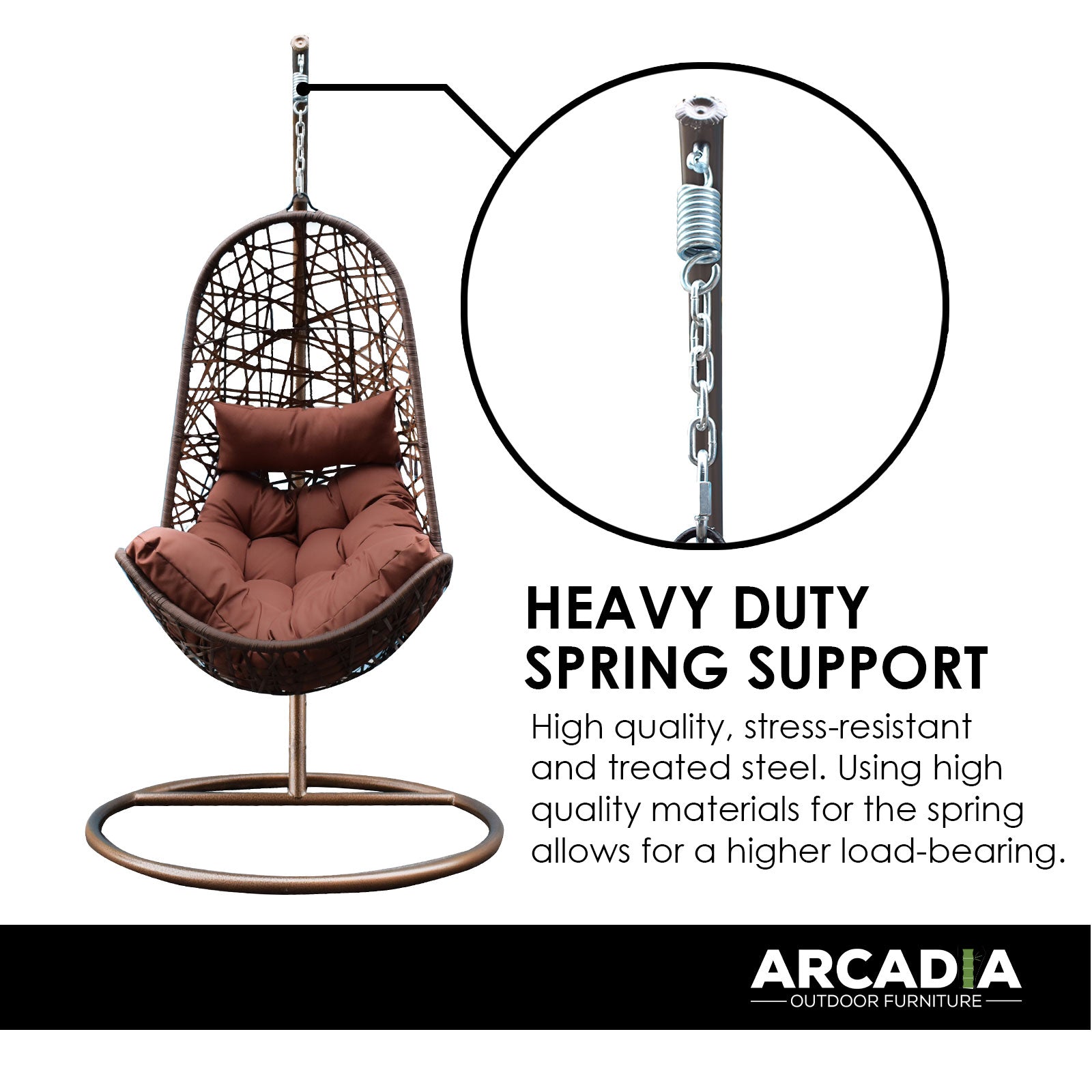 Arcadia Furniture Egg Chair - Brown and Coffee-1927503928266723331