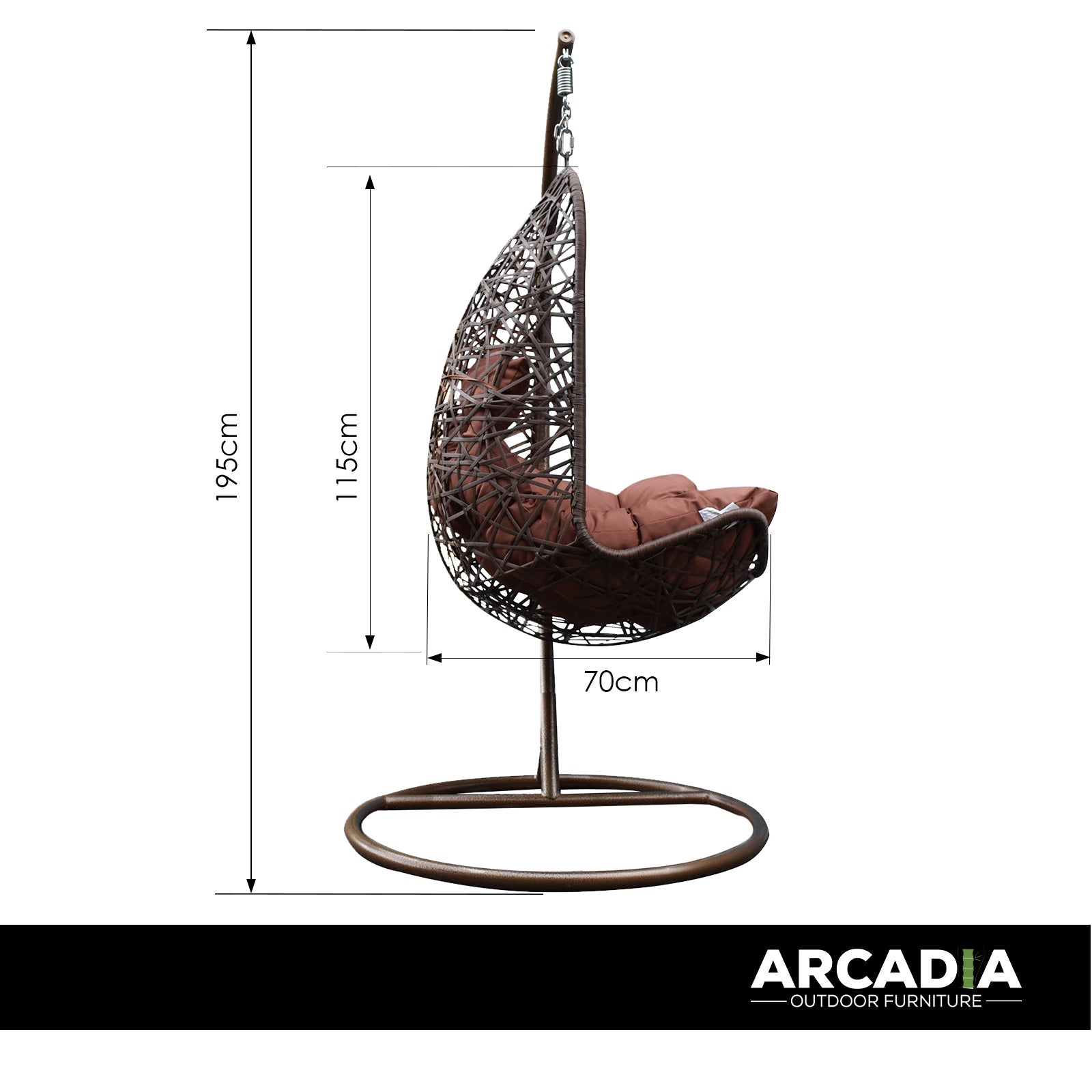 Arcadia Furniture Egg Chair - Brown and Coffee-1927503928266723332