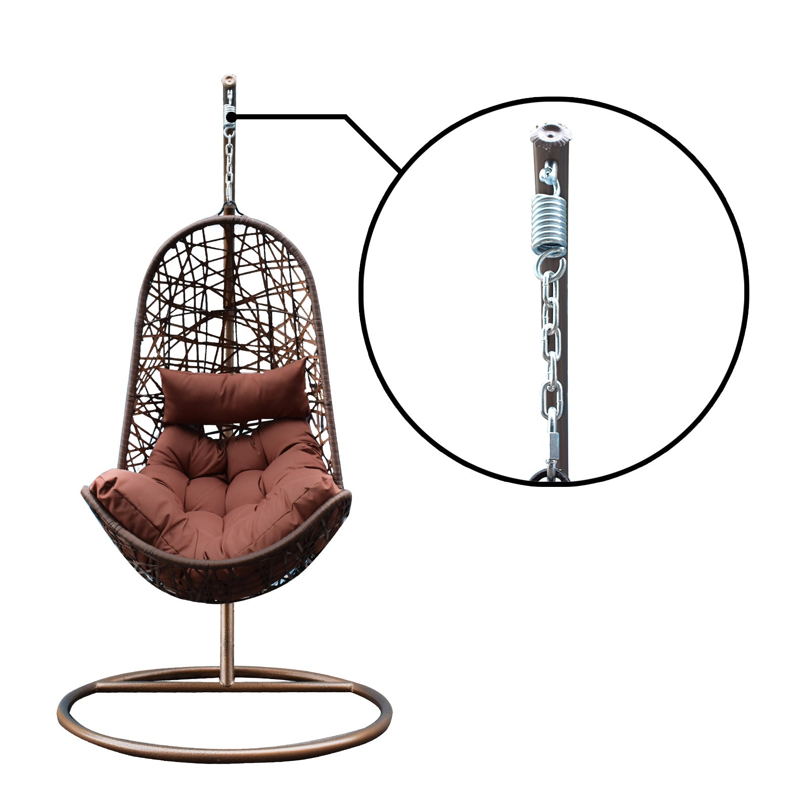 Arcadia Furniture Egg Chair - Brown and Coffee-1927503928266723335