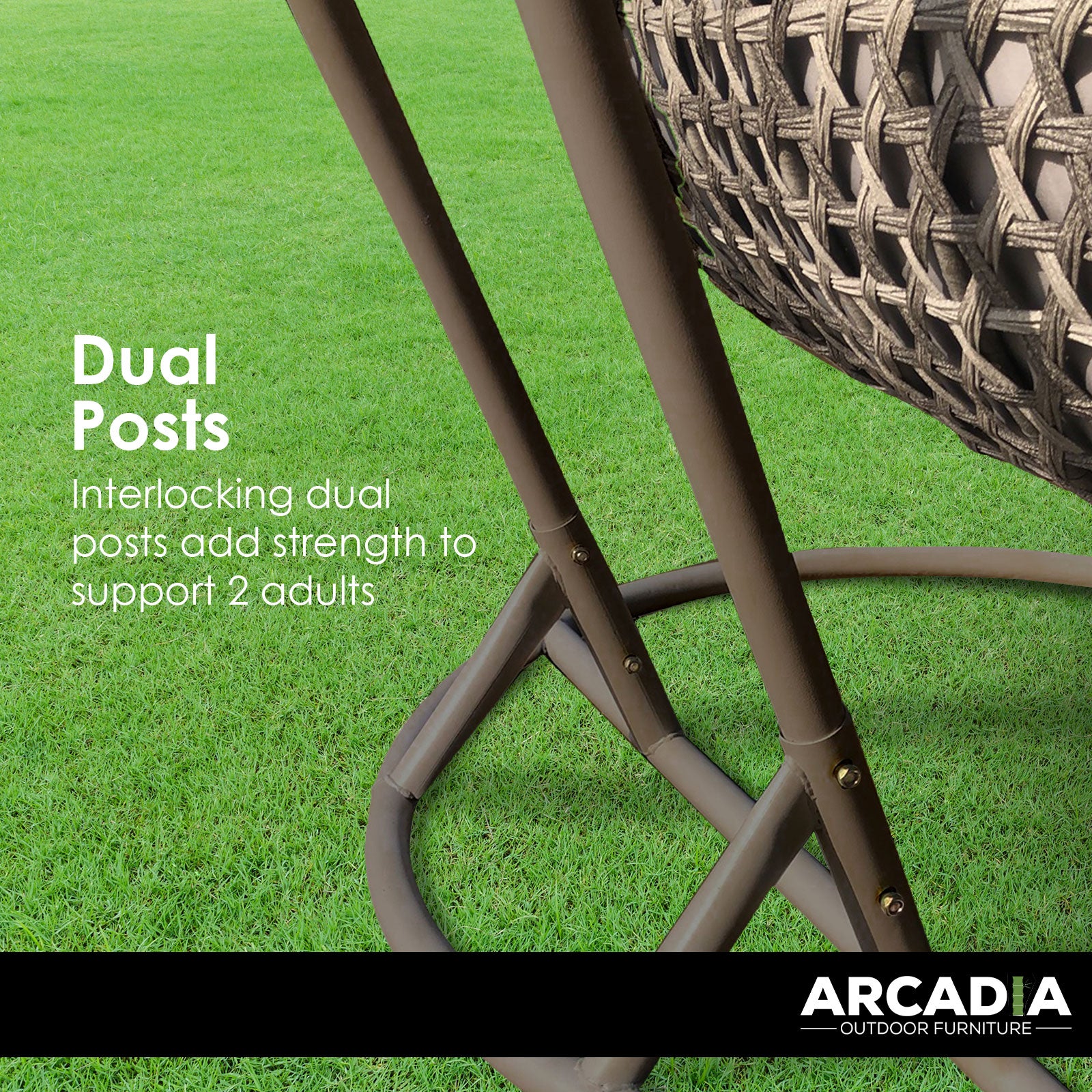Arcadia Furniture 2 Seater Rocking Egg Chair - Oatmeal and Grey-1927503928652599300