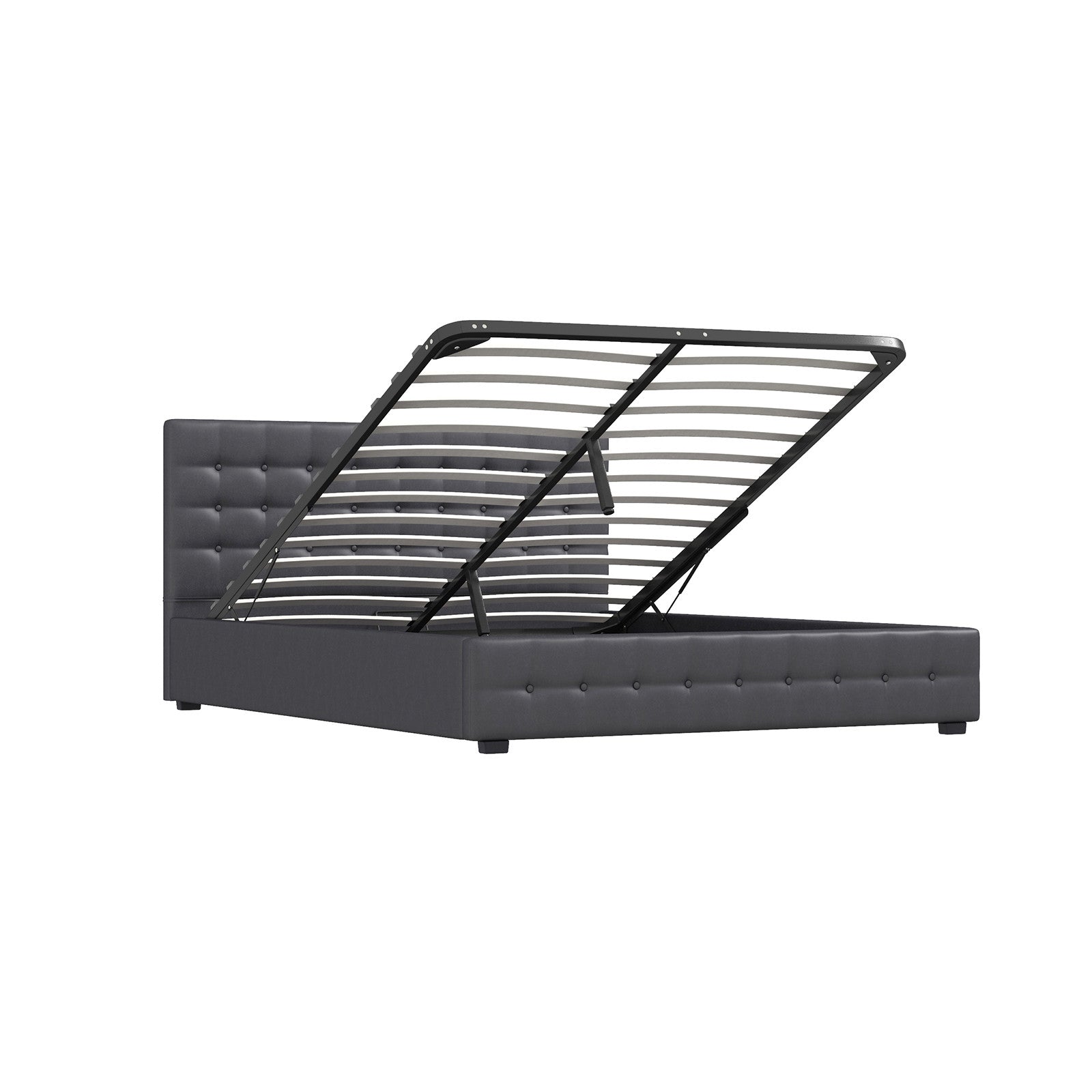 Milano Decor Eden Gas Lift Bed - Dark Grey - Single-1940198449614032901