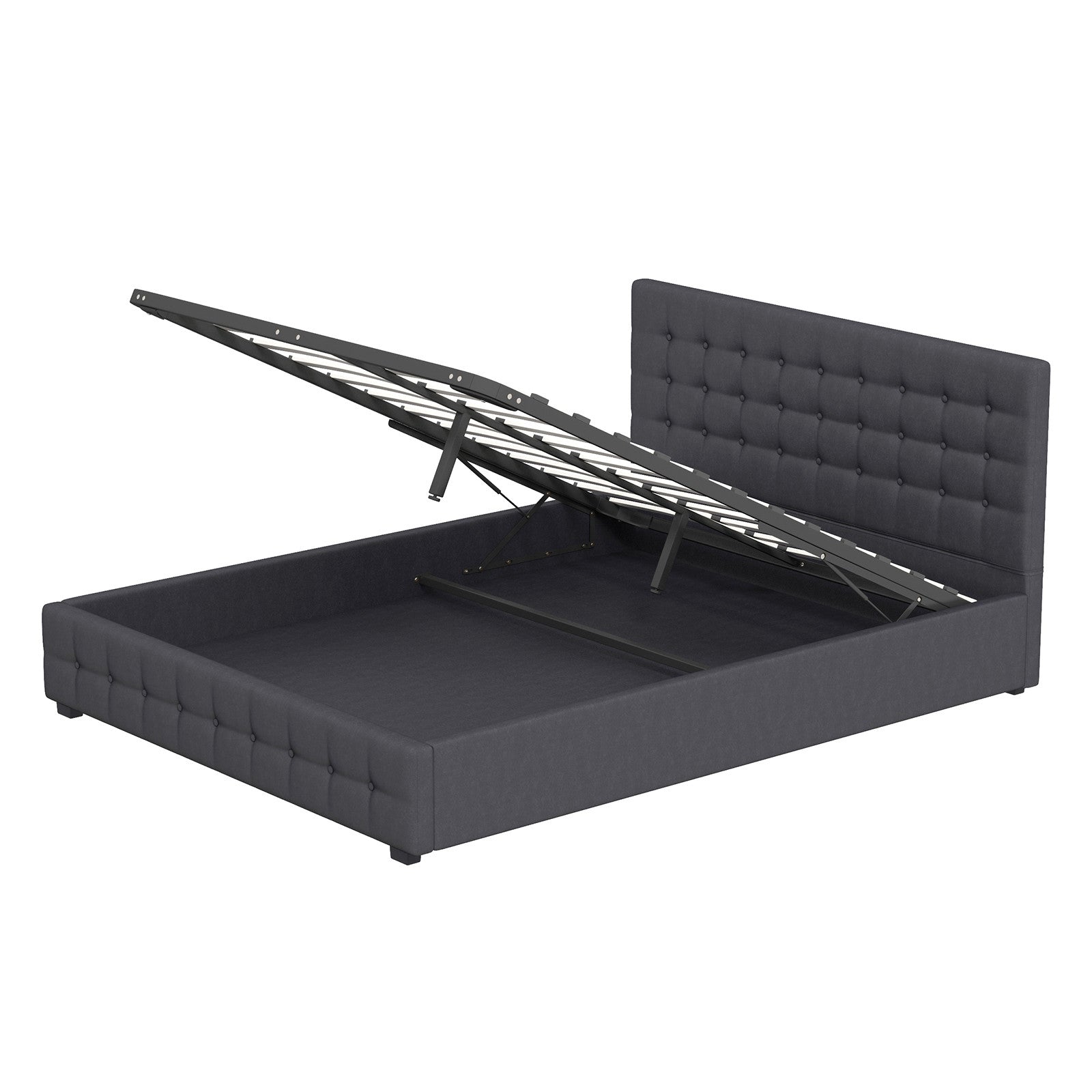 Milano Decor Eden Gas Lift Bed - Dark Grey - King Single-1940198442420801536