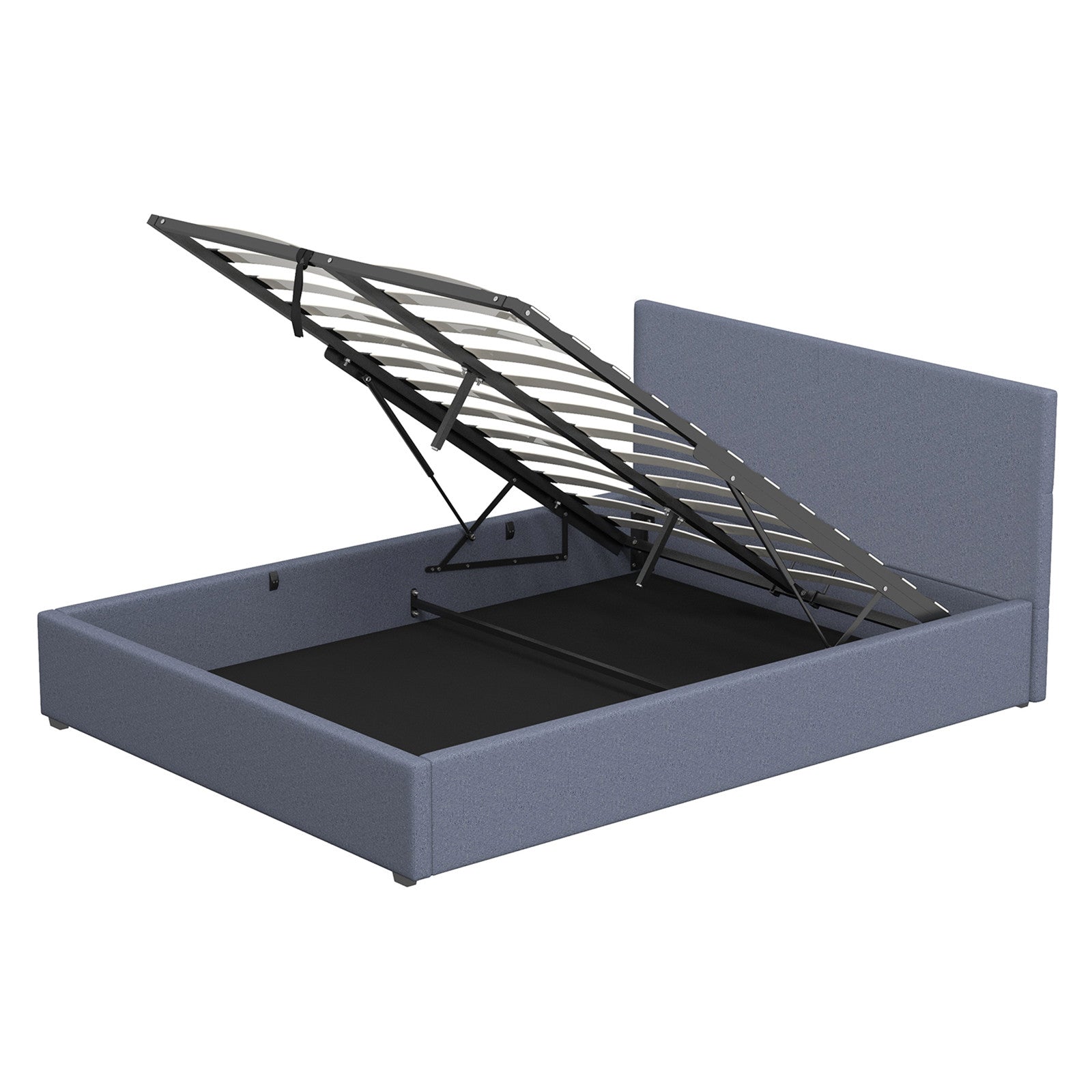 Milano Luxury Gas Lift Bed with Headboard (Model 1) - Charcoal No.35 - Queen-1927503920918302720