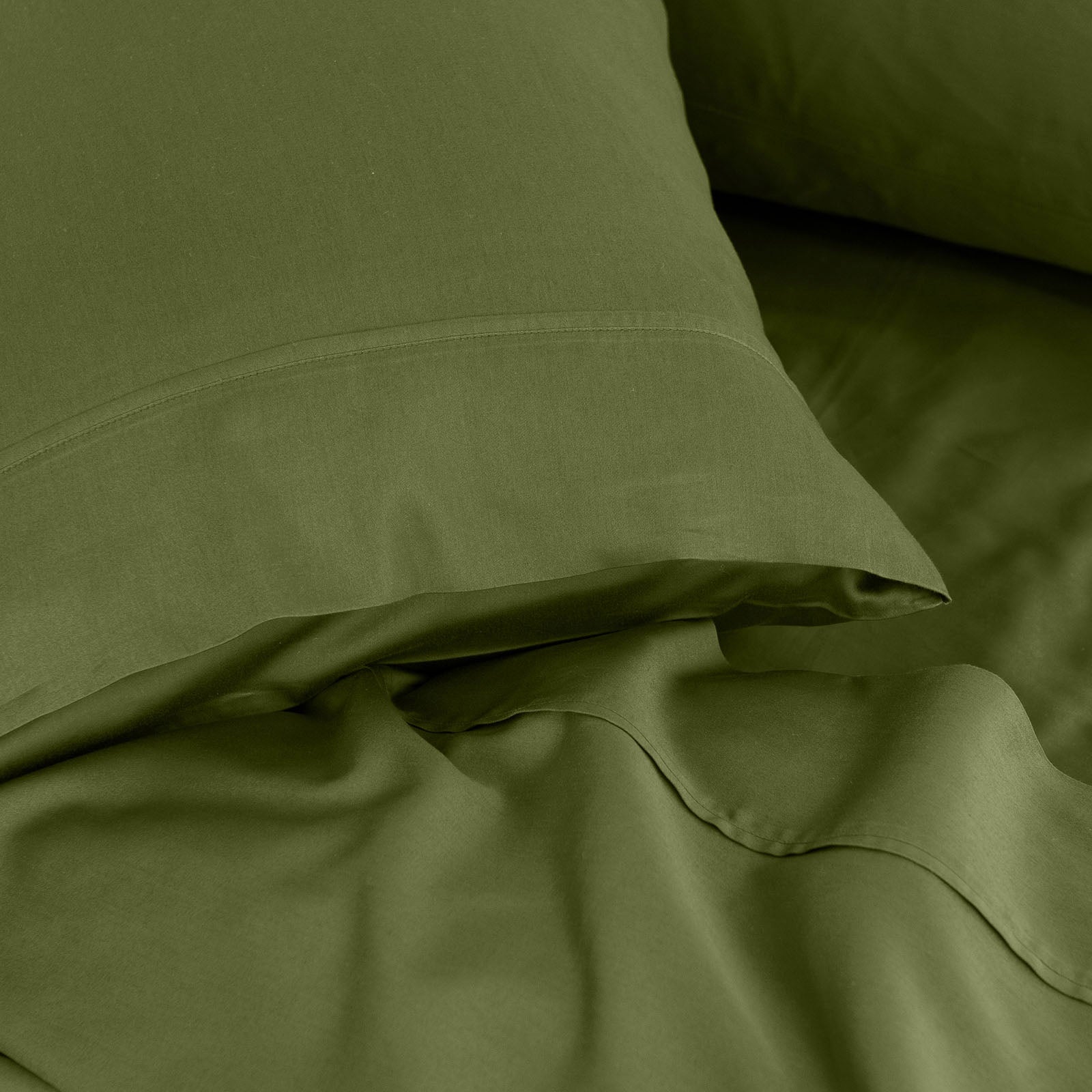 Royal Comfort - Balmain 1000TC Bamboo cotton Sheet Sets (Queen) - Olive-1927503901817442309