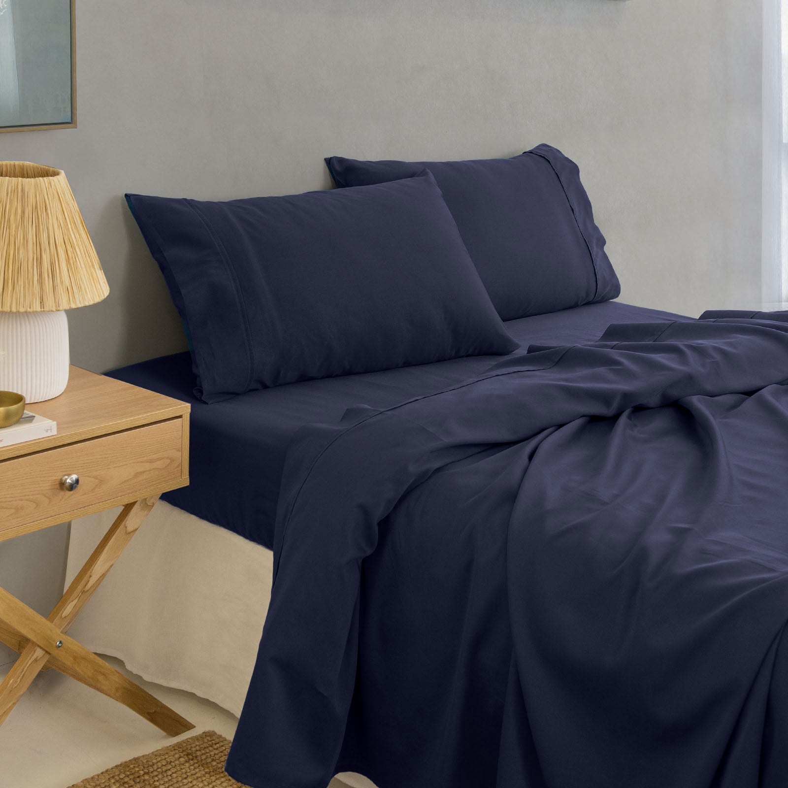 Royal Comfort - Balmain 1000TC Bamboo cotton Sheet Sets (King) - Royal Blue-1927503902937321473