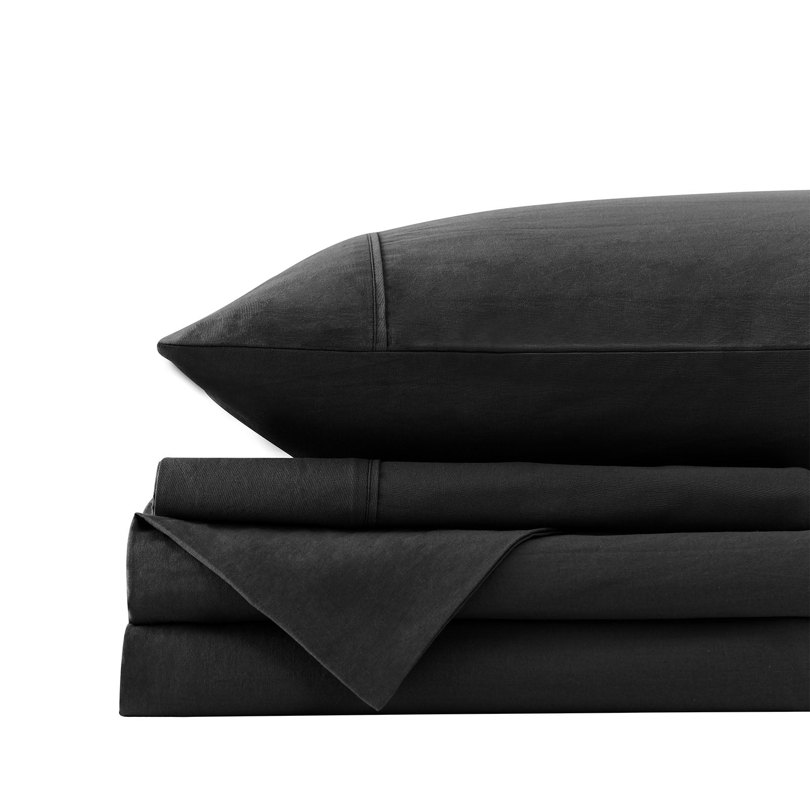 Royal Comfort Vintage Washed 100 % Cotton Sheet Set Single - Charcoal-1927503911158157317