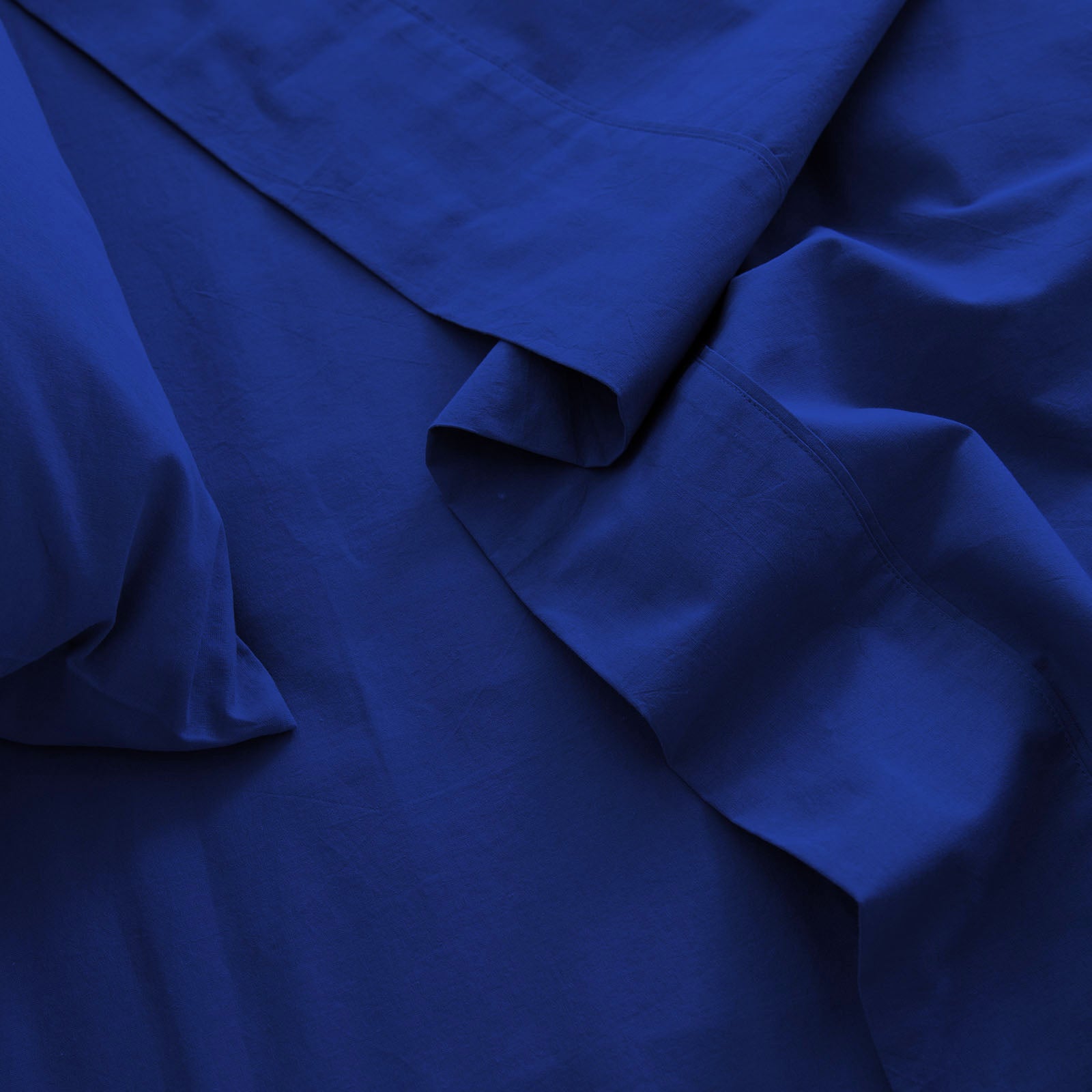 Royal Comfort Vintage Washed 100% Cotton Sheet Set Queen - Royal Blue-1927503912546471941
