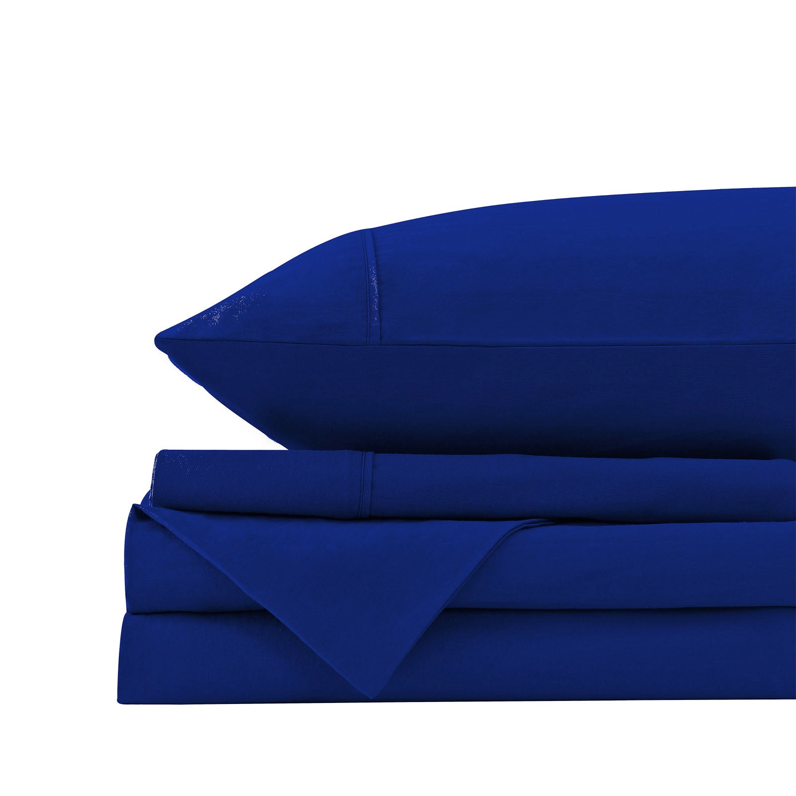 Royal Comfort Vintage Washed 100% Cotton Sheet Set Queen - Royal Blue-1927503912546471942