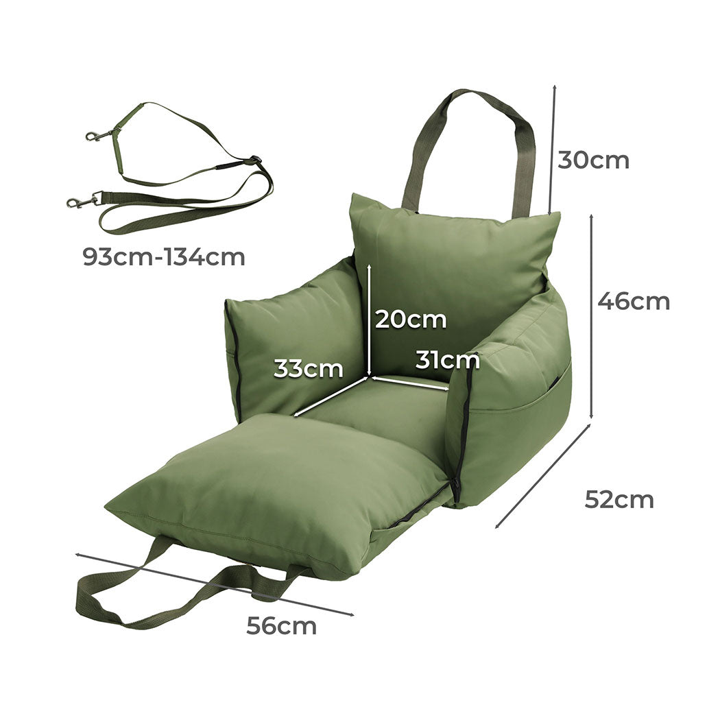 PaWz Dog Car Seat Booster Belt Green-1942352770598309890