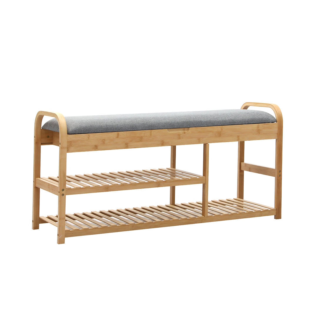 Levede Bamboo Shoe Rack Bench Entryway Seat-1942353619991007232
