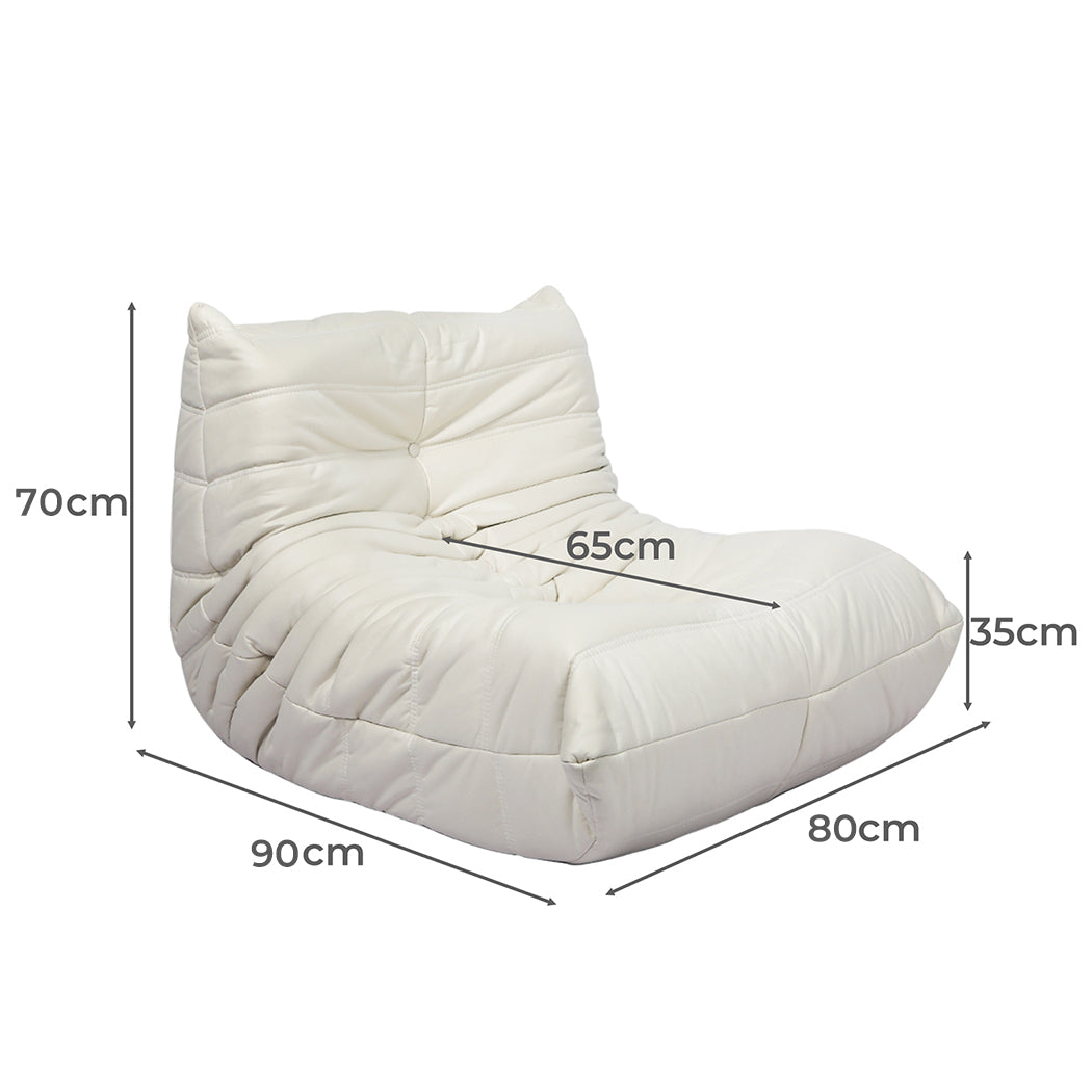 Levede Floor Chair Caterpillar Sofa Beige-1910112512737677314